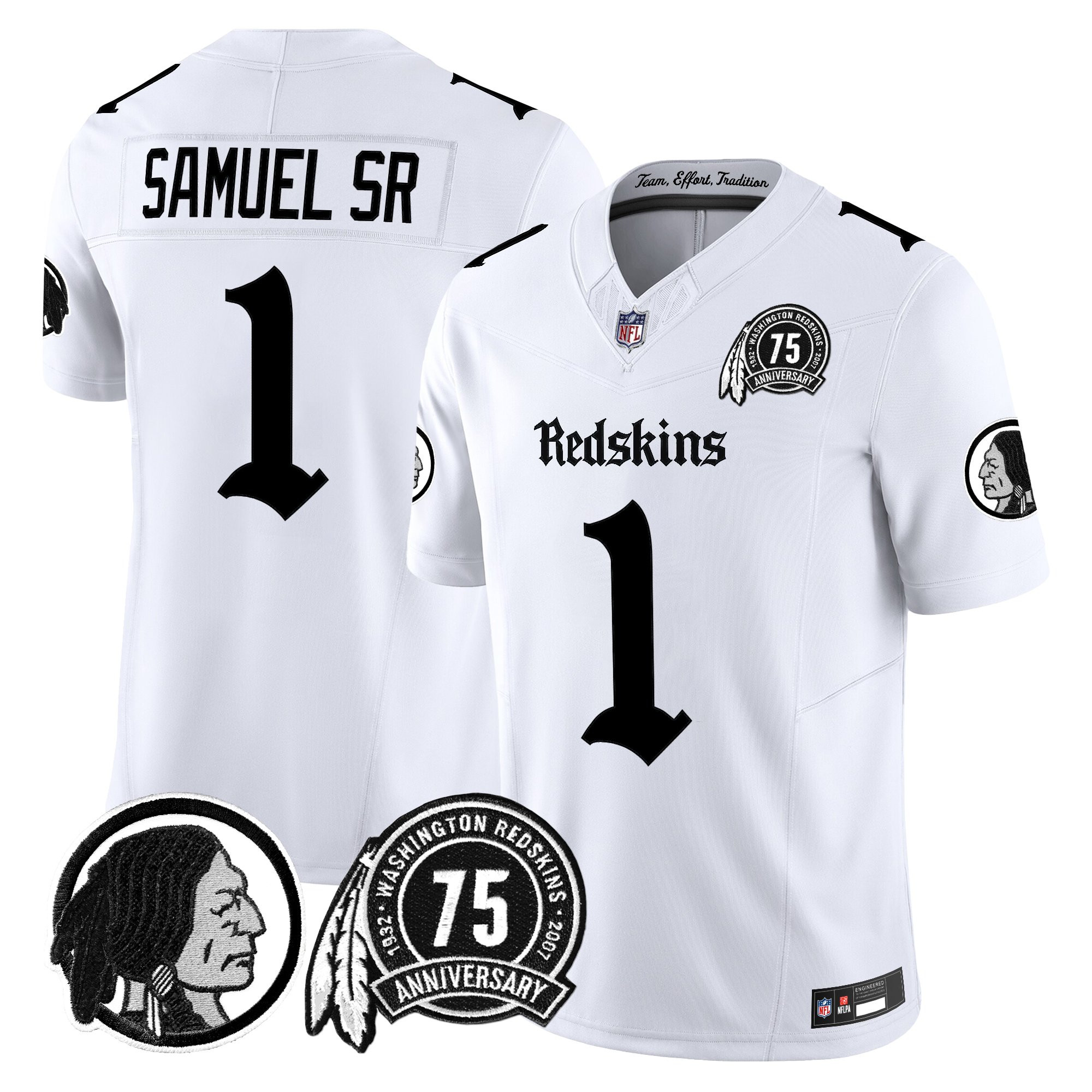 Deebo Samuel Sr Men's Washington Commanders 'Gothic Capital Edition' Vapor Limited White Jersey - All Stitched