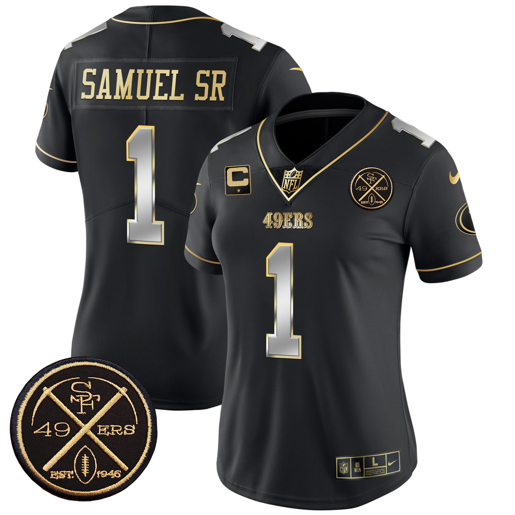 Deebo Samuel Women's San Francisco 49ers Est.1946 Patch Vapor Limited Black Limited Jersey - All Stitched