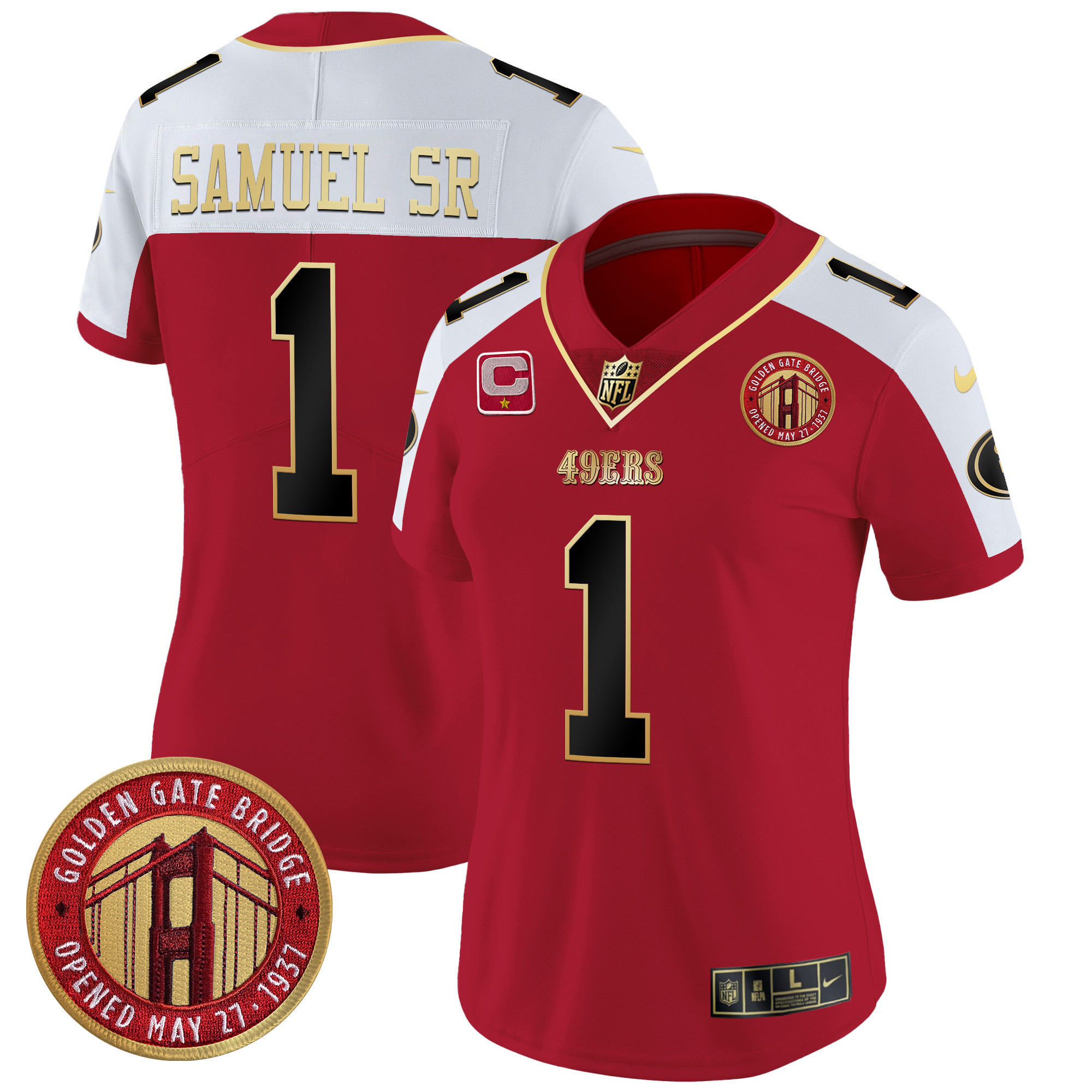 Deebo Samuel Women's San Francisco 49ers Golden Gate Bridge Patch Vapor Limited Alternate Jersey - All Stitched