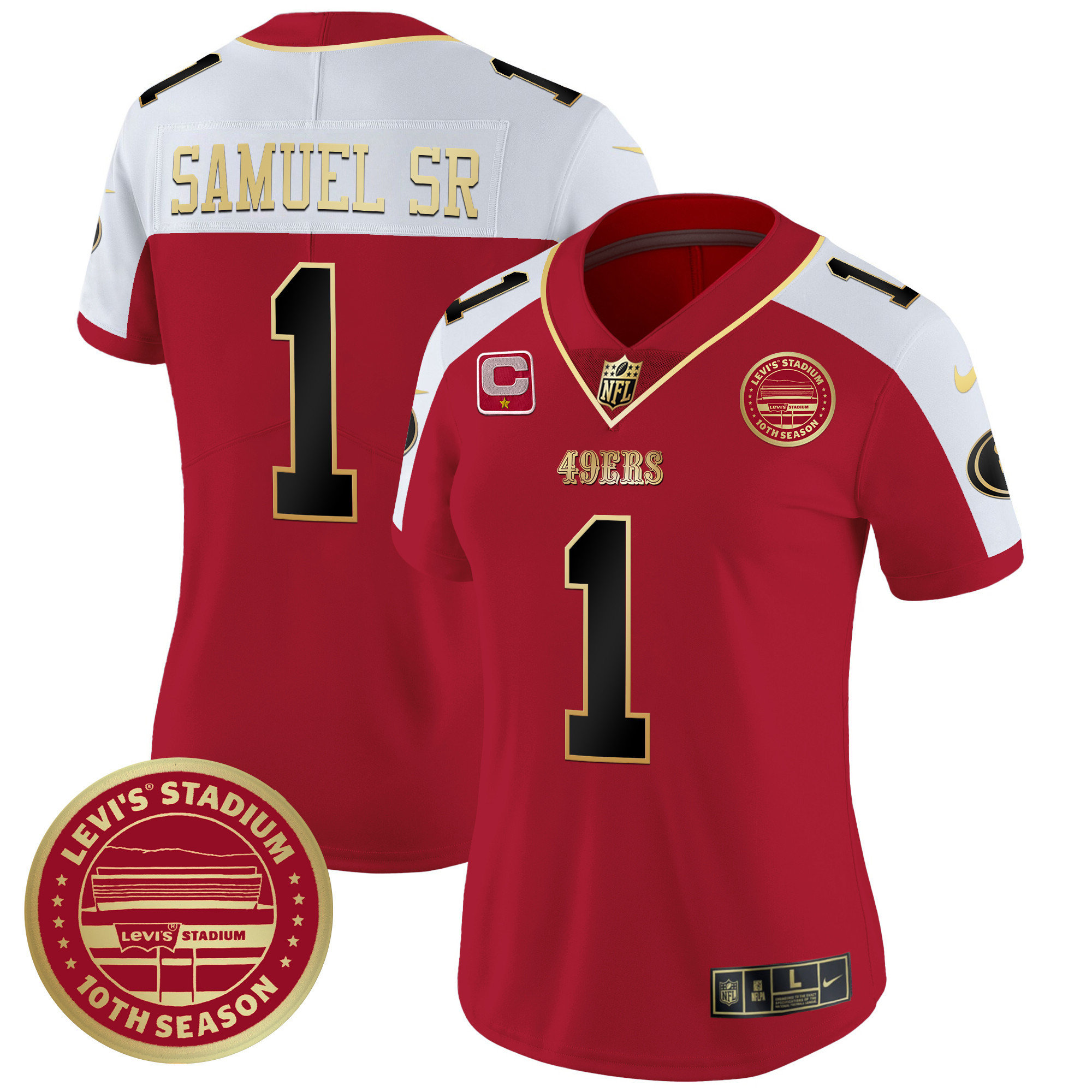 Deebo Samuel Women's San Francisco 49ers Levi'S Stadium 10th Season Patch Vapor Limited Alternate Jersey - All Stitched