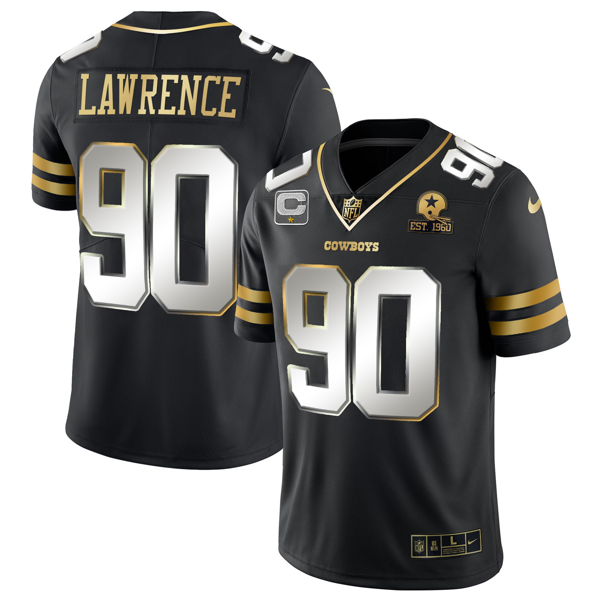 Demarcus Lawrence Men's Dallas Cowboys Vapor Gold Black Limited Jersey - All Stitched