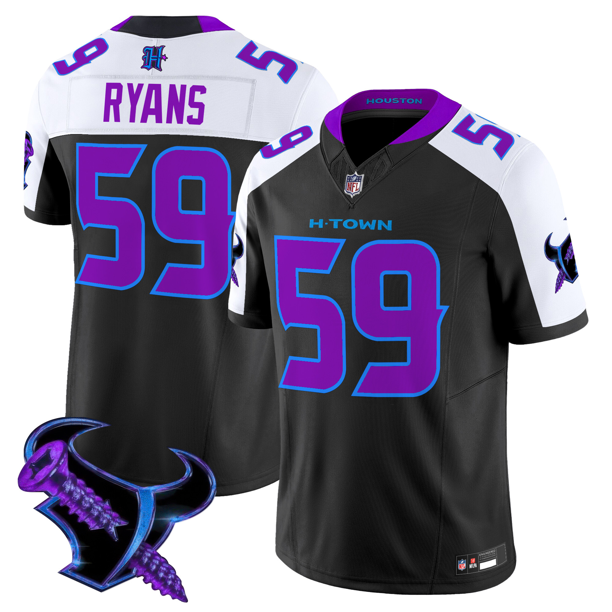 DeMeco Ryans Men's Houston Texans 2025 DJ Screw Vapor Limited Black Alternate Jersey - All Stitched