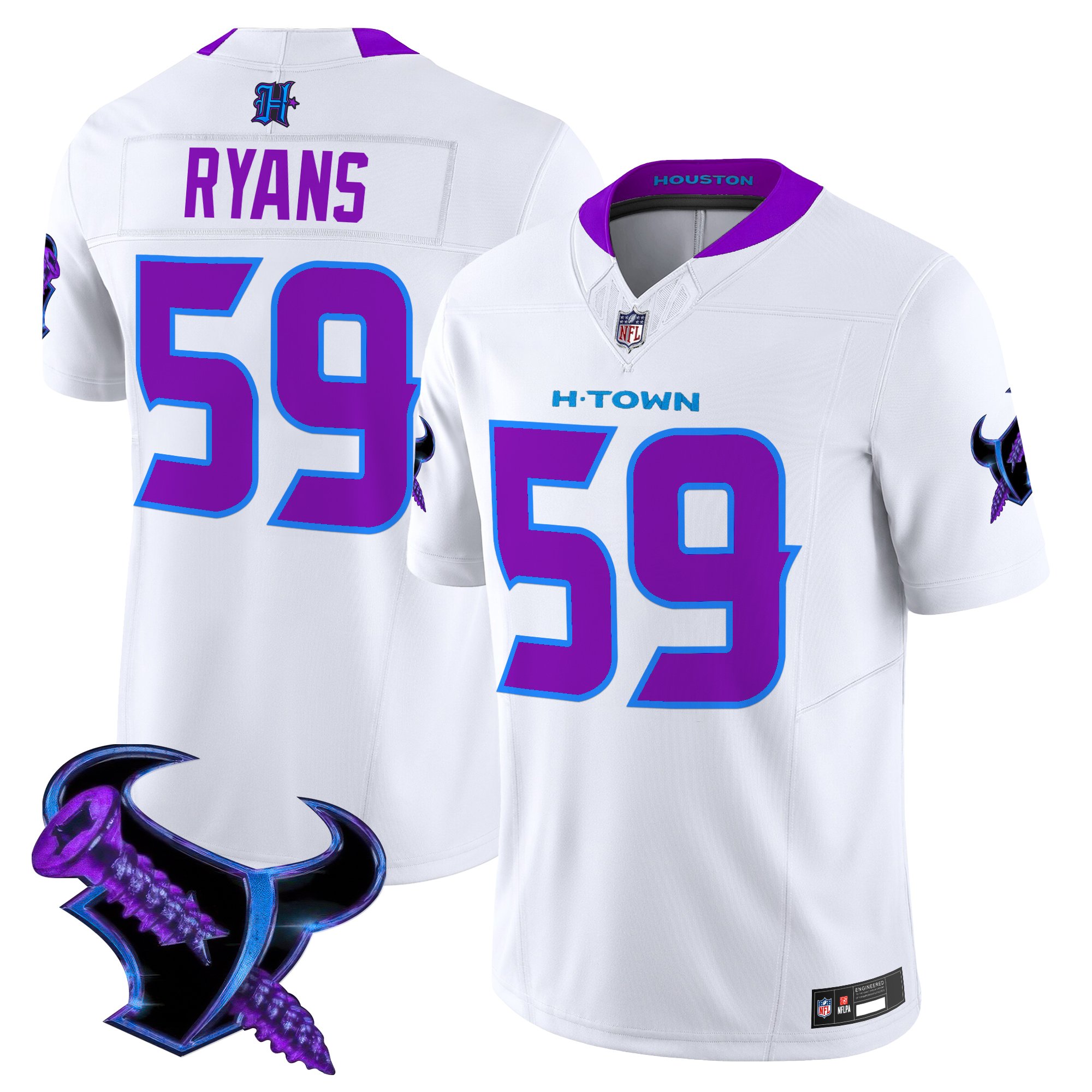 DeMeco Ryans Men's Houston Texans 2025 DJ Screw Vapor Limited White Jersey - All Stitched