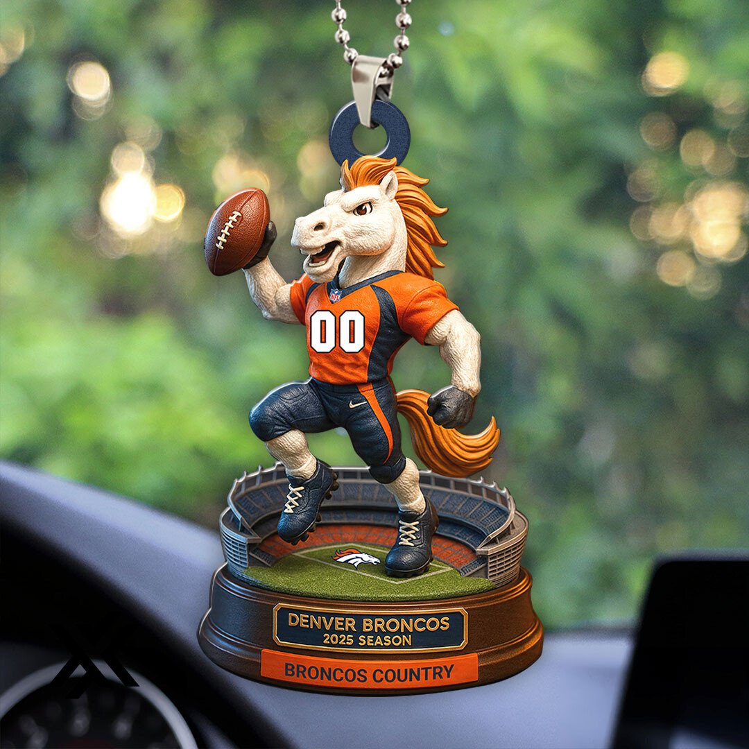 Denver Broncos 2025 Custom 2-Sided Acrylic Car Ornament