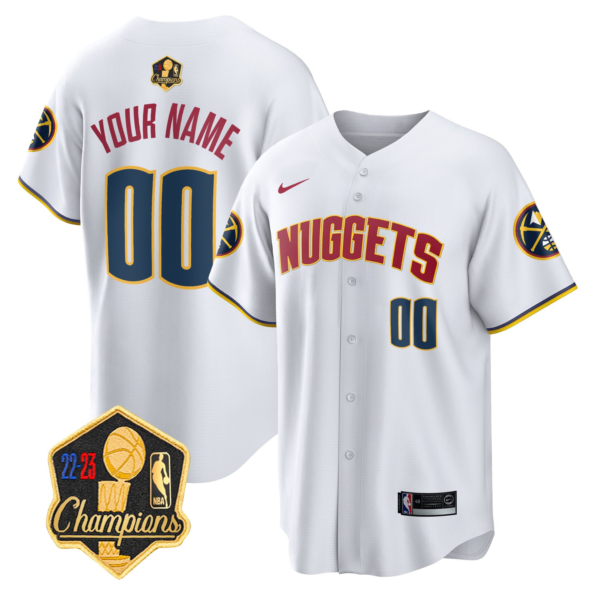 Denver Nuggets 2023 Champions Limited Patch Cool Base Custom Jersey - All Stitched - Image 7
