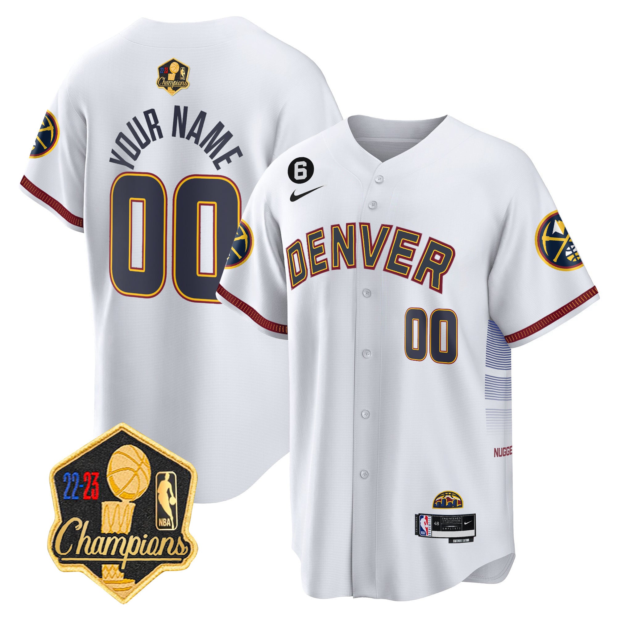 Denver Nuggets 2023 Champions Limited Patch Cool Base Custom Jersey - All Stitched - Image 5