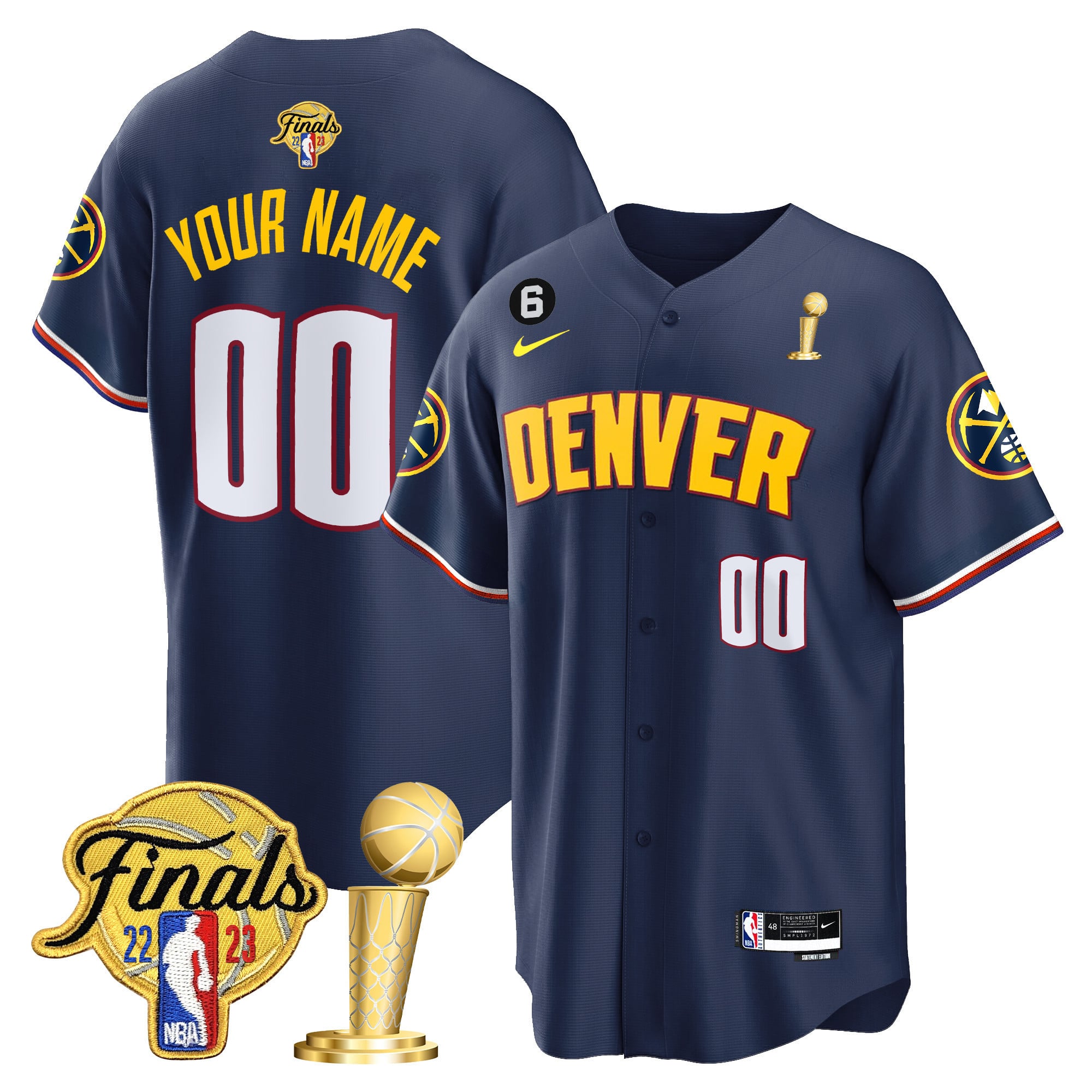 Denver Nuggets 2023 Finals & Champions Cool Base Custom Jersey - All Stitched - Image 6