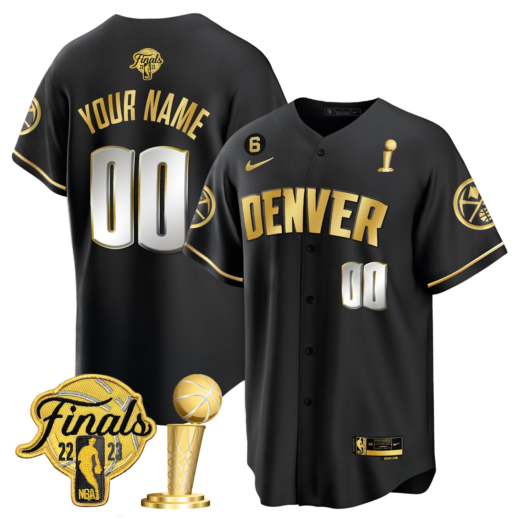 Denver Nuggets 2023 Finals & Champions Cool Base Custom Jersey - All Stitched - Image 2