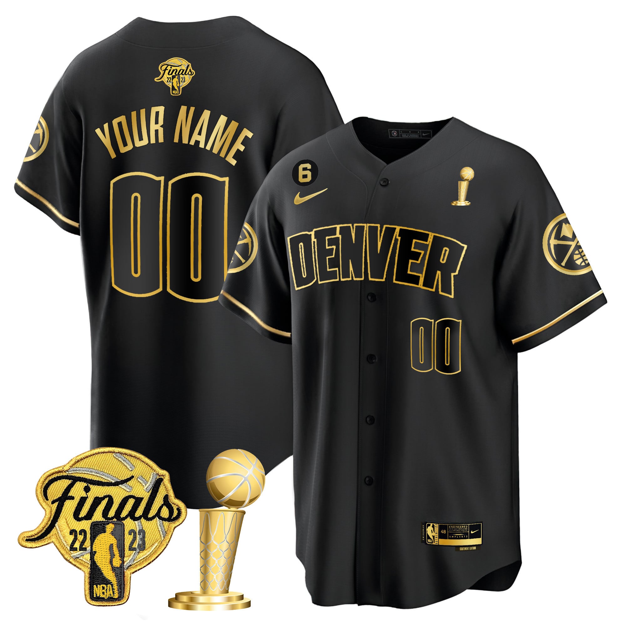 Denver Nuggets 2023 Finals & Champions Cool Base Custom Jersey - All Stitched - Image 3