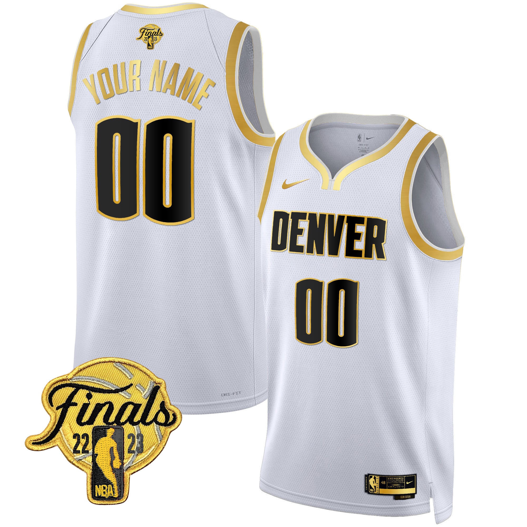 Denver Nuggets 2023 Finals Patch Collection Custom Jersey V2 - All Stitched - Image 2