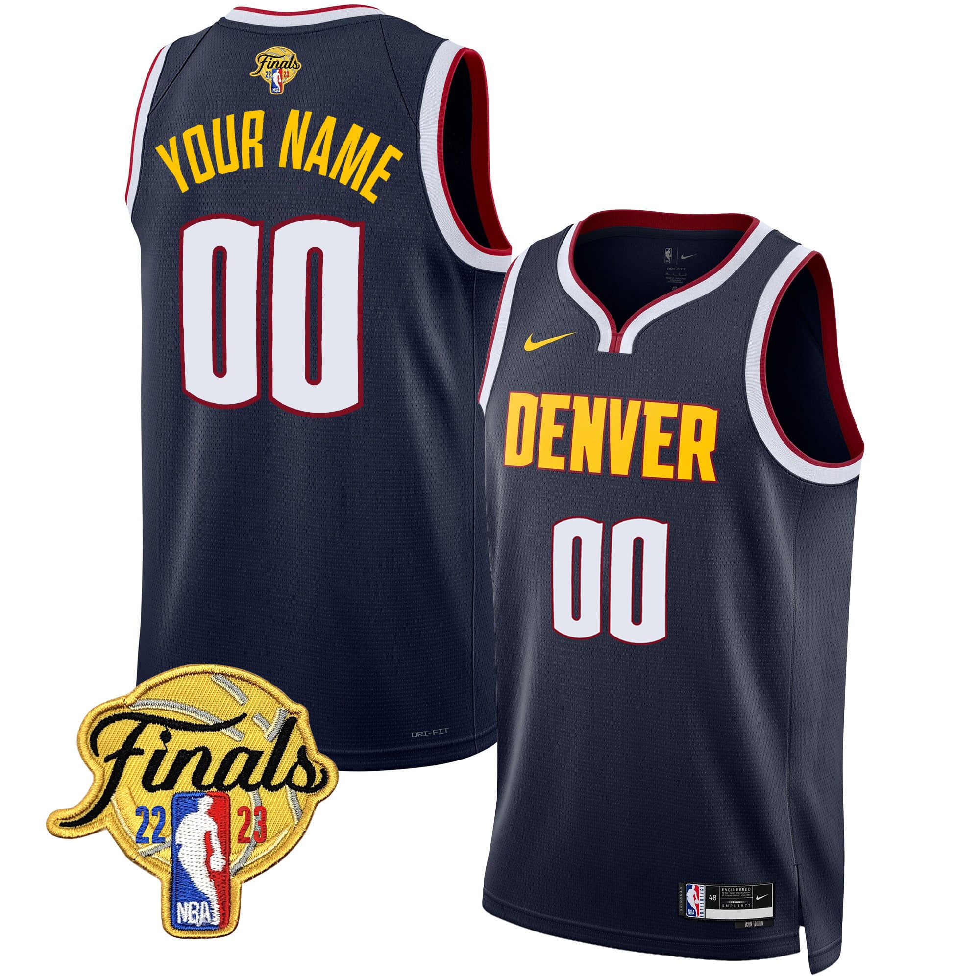 Denver Nuggets 2023 Finals Patch Collection Custom Jersey V2 - All Stitched - Image 4