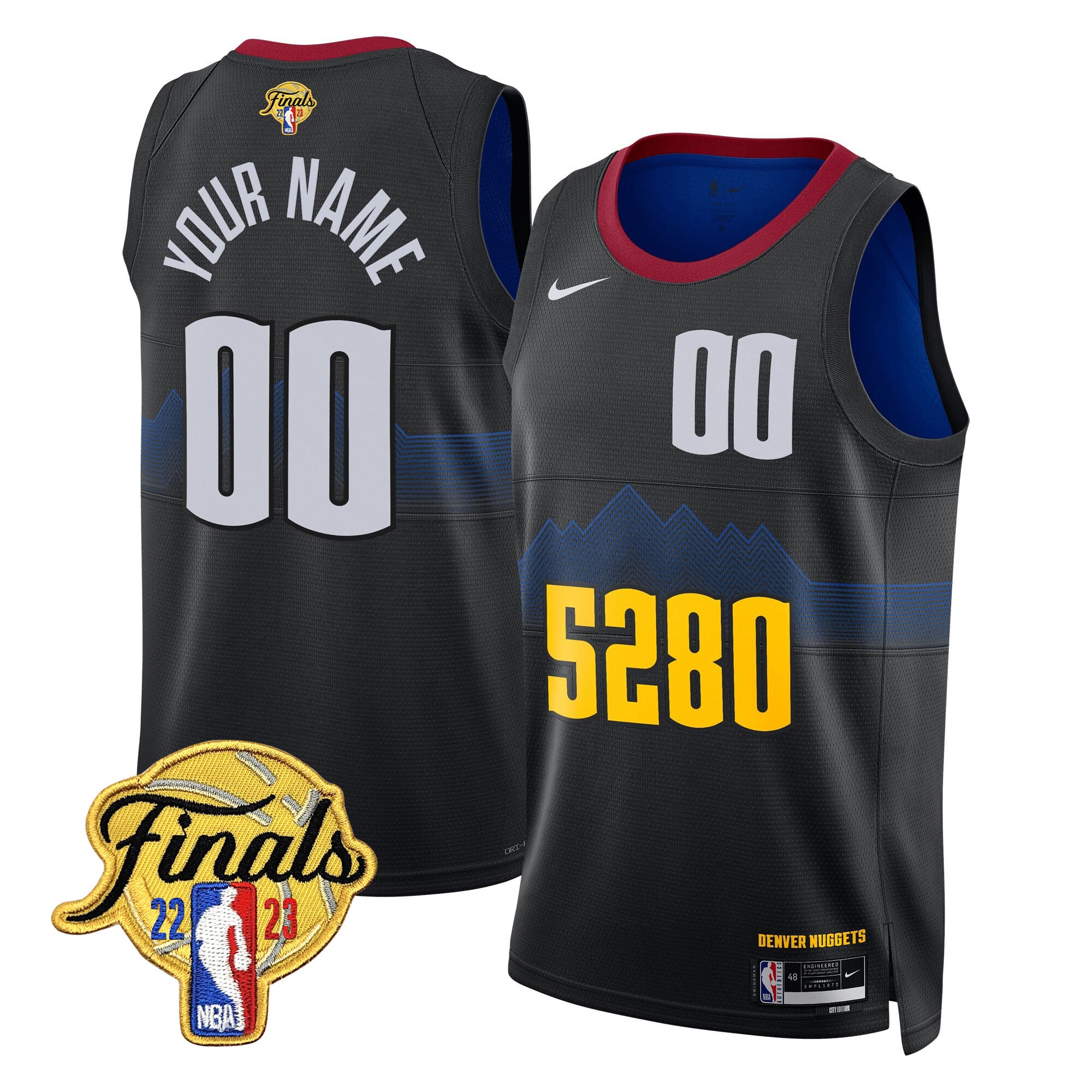 Denver Nuggets 2023 Finals Patch Collection Custom Jersey V2 - All Stitched - Image 8