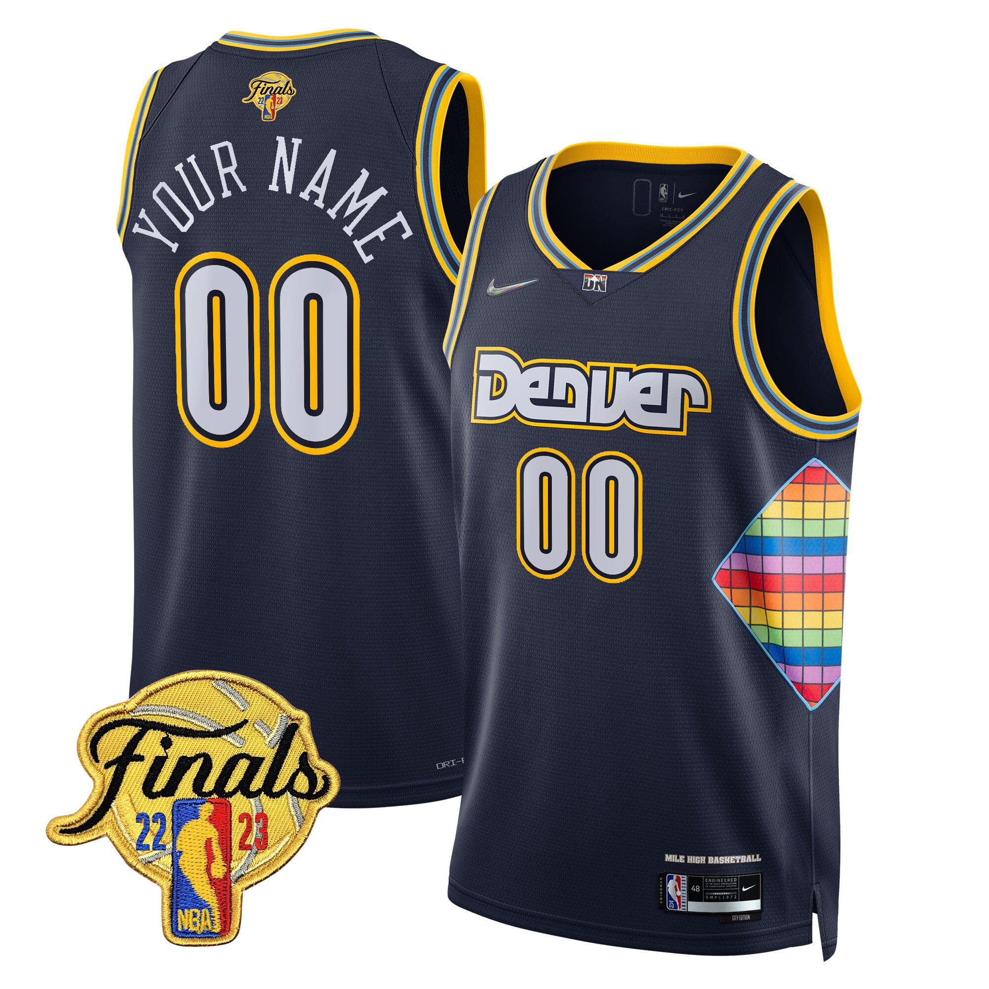 Denver Nuggets 2023 Finals Patch Collection Custom Jersey V2 - All Stitched - Image 9
