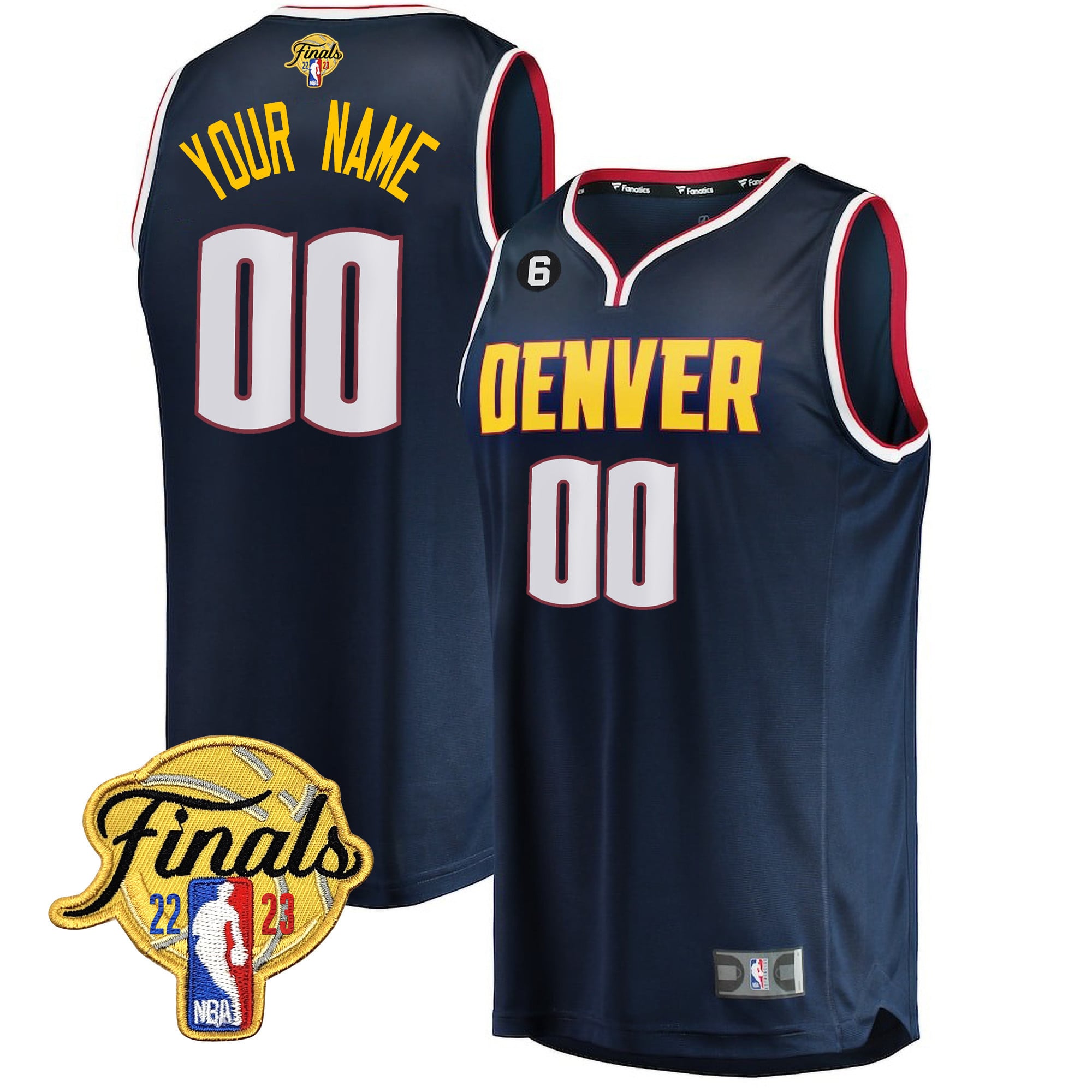 Denver Nuggets 2023 Finals Patch Collection Custom Jersey V2 - All Stitched - Image 14
