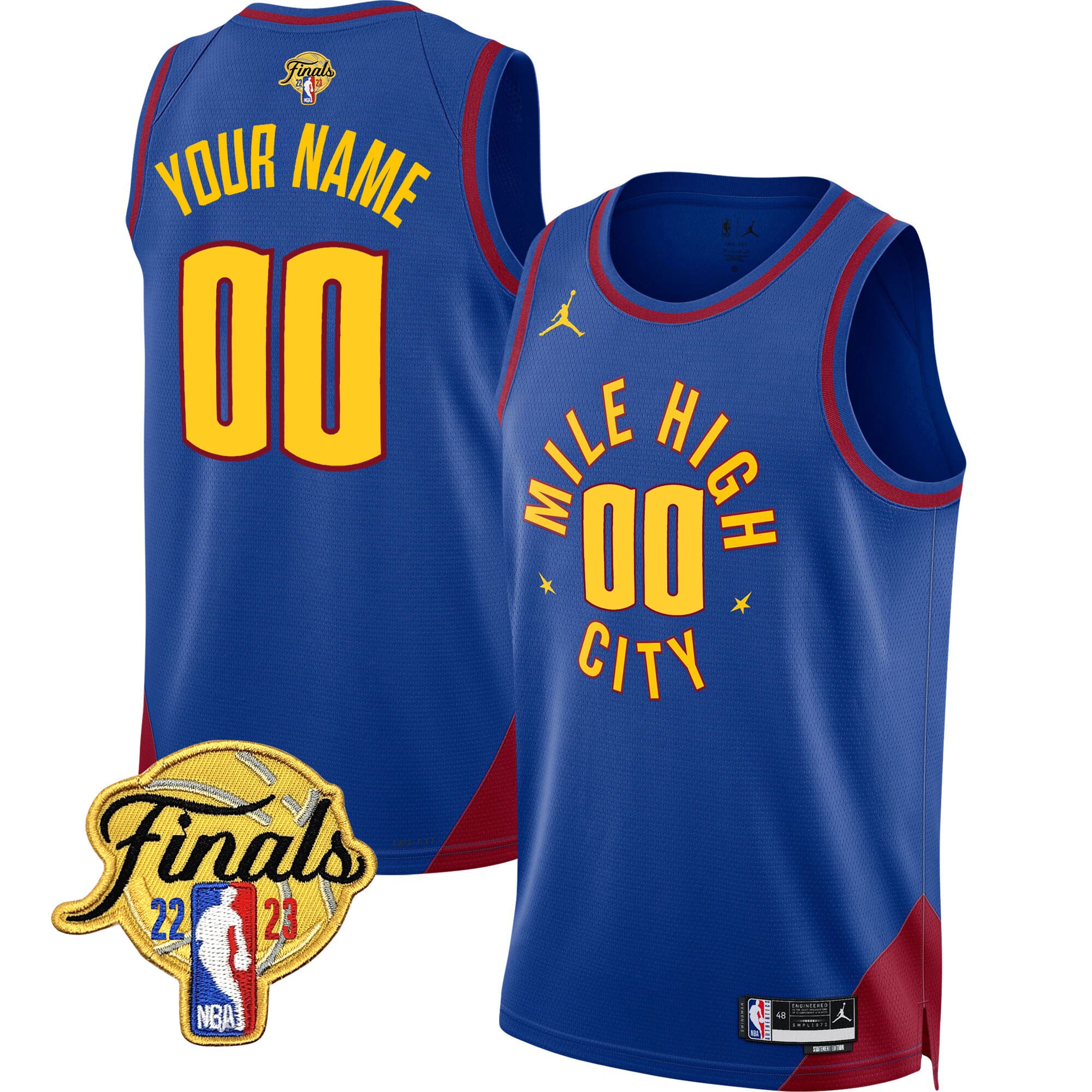 Denver Nuggets 2023 Finals Patch Collection Custom Jersey V2 - All Stitched - Image 3