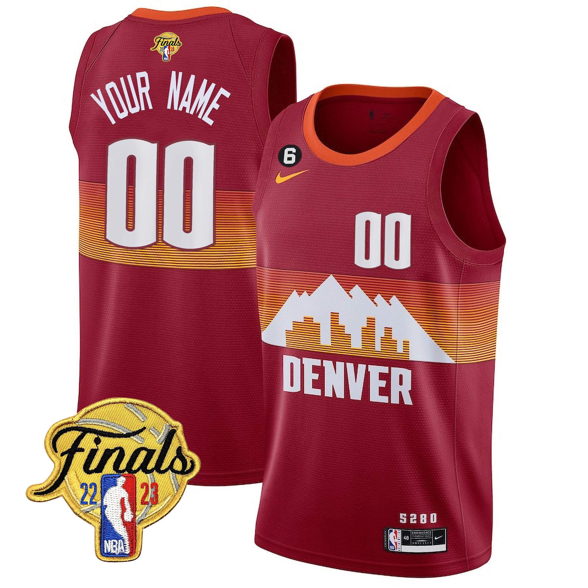 Denver Nuggets 2023 Finals Patch Collection Custom Jersey V2 - All Stitched - Image 13