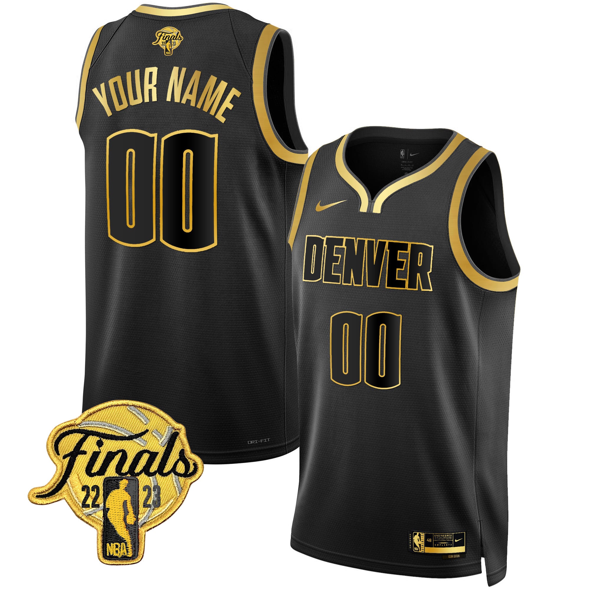 Denver Nuggets 2023 Finals Patch Collection Custom Jersey V2 - All Stitched - Image 7