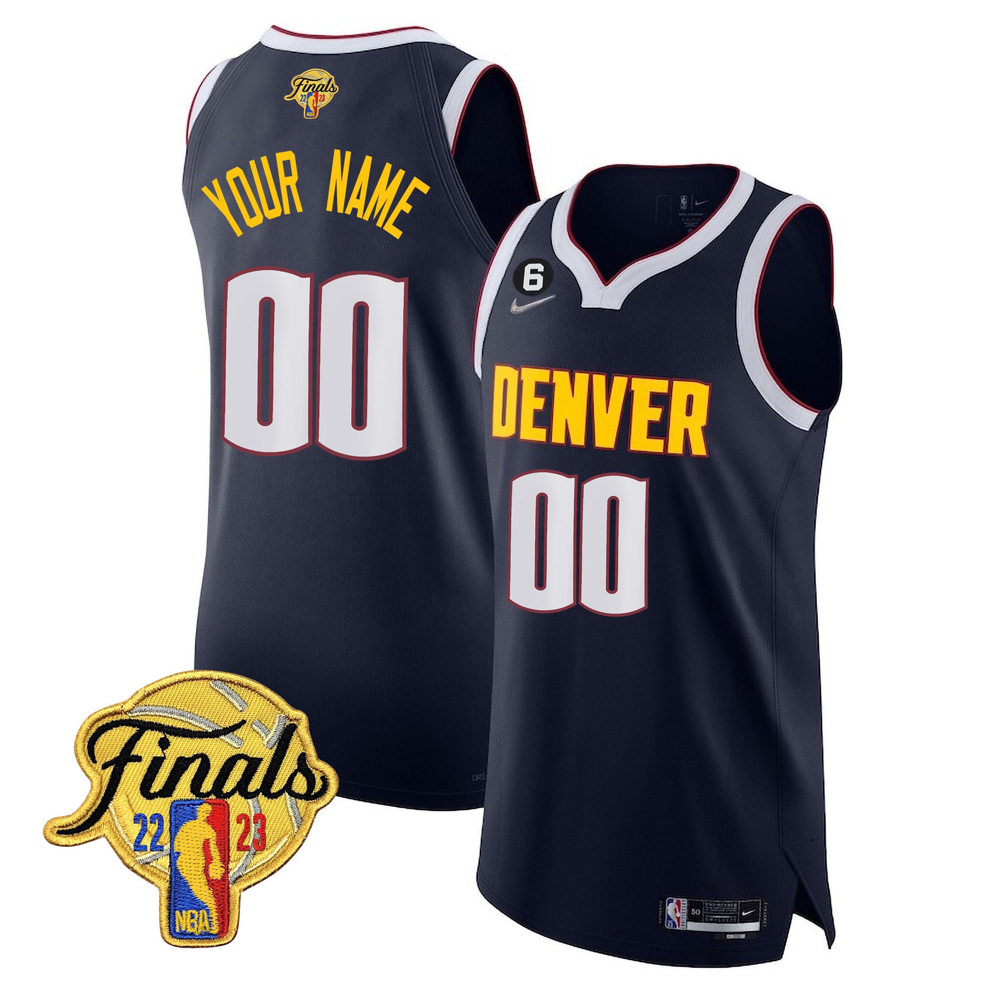 Denver Nuggets 2023 Finals Patch Collection Custom Jersey V2 - All Stitched - Image 11