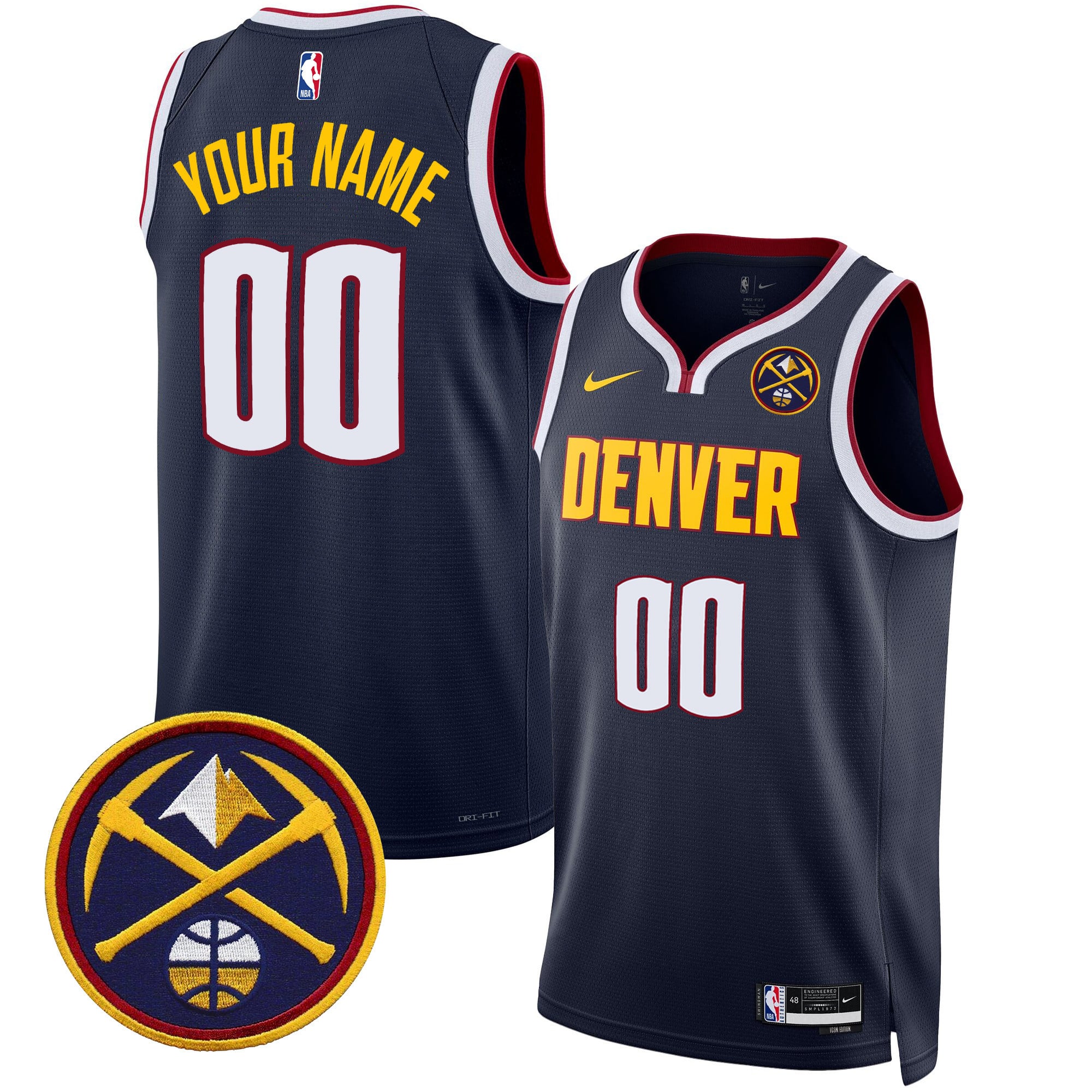 Denver Nuggets Swingman Custom Jersey - All Stitched - Image 4