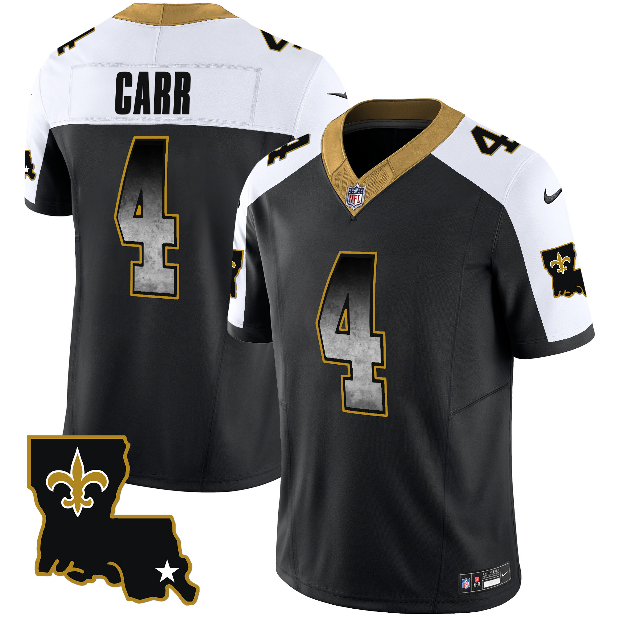 Derek Carr Men's New Orleans Saints 1987 Legacy Arch Smoke Alternate Jersey - All Stitched