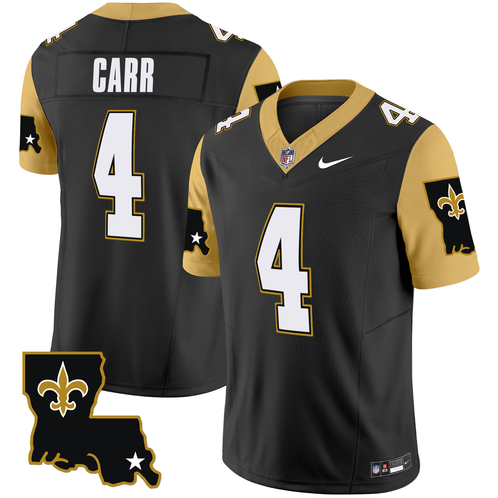 Derek Carr Men's New Orleans Saints 1987 Legacy Vapor Limited Black Jersey - All Stitched