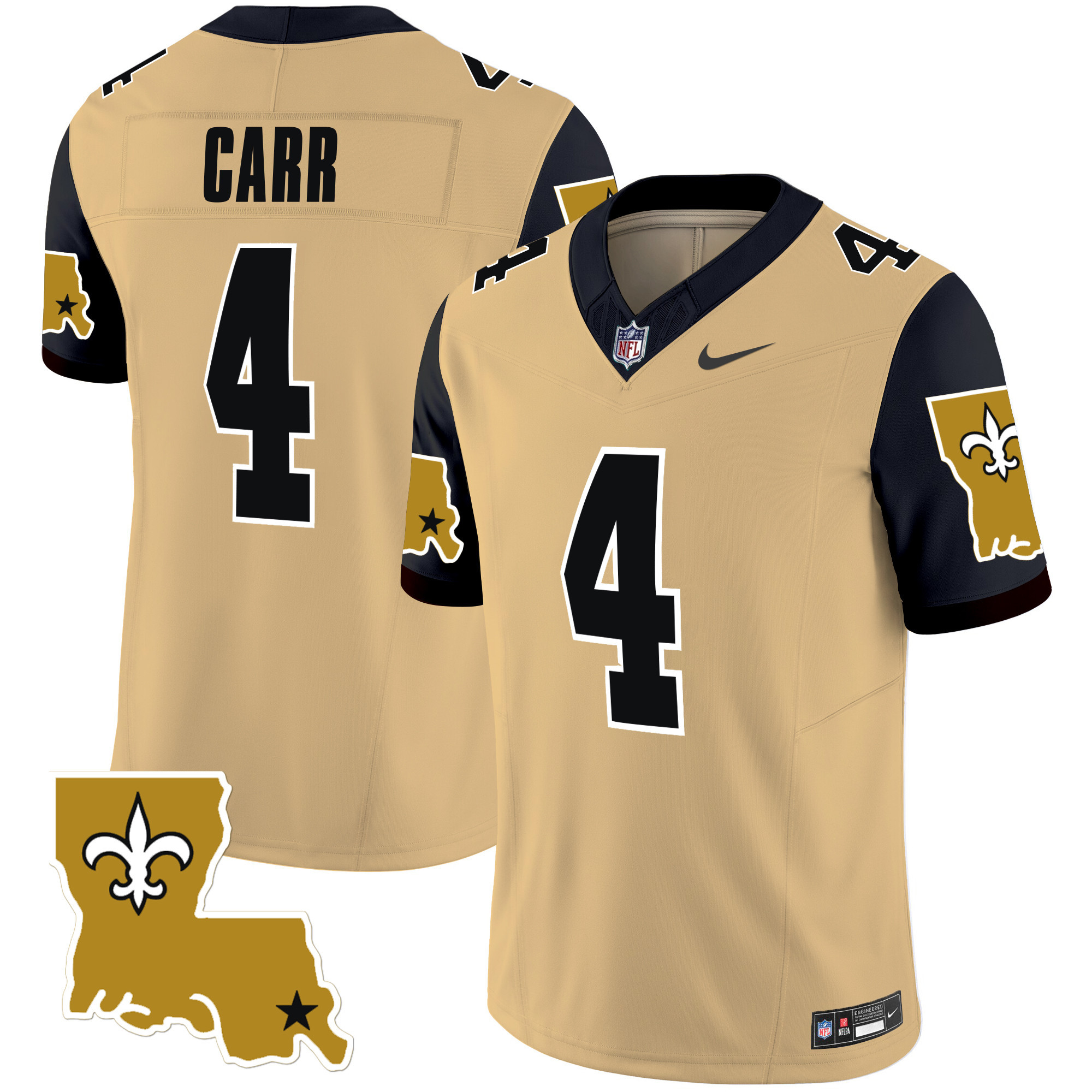 Derek Carr Men's New Orleans Saints 1987 Legacy Vapor Limited Gold Jersey - All Stitched