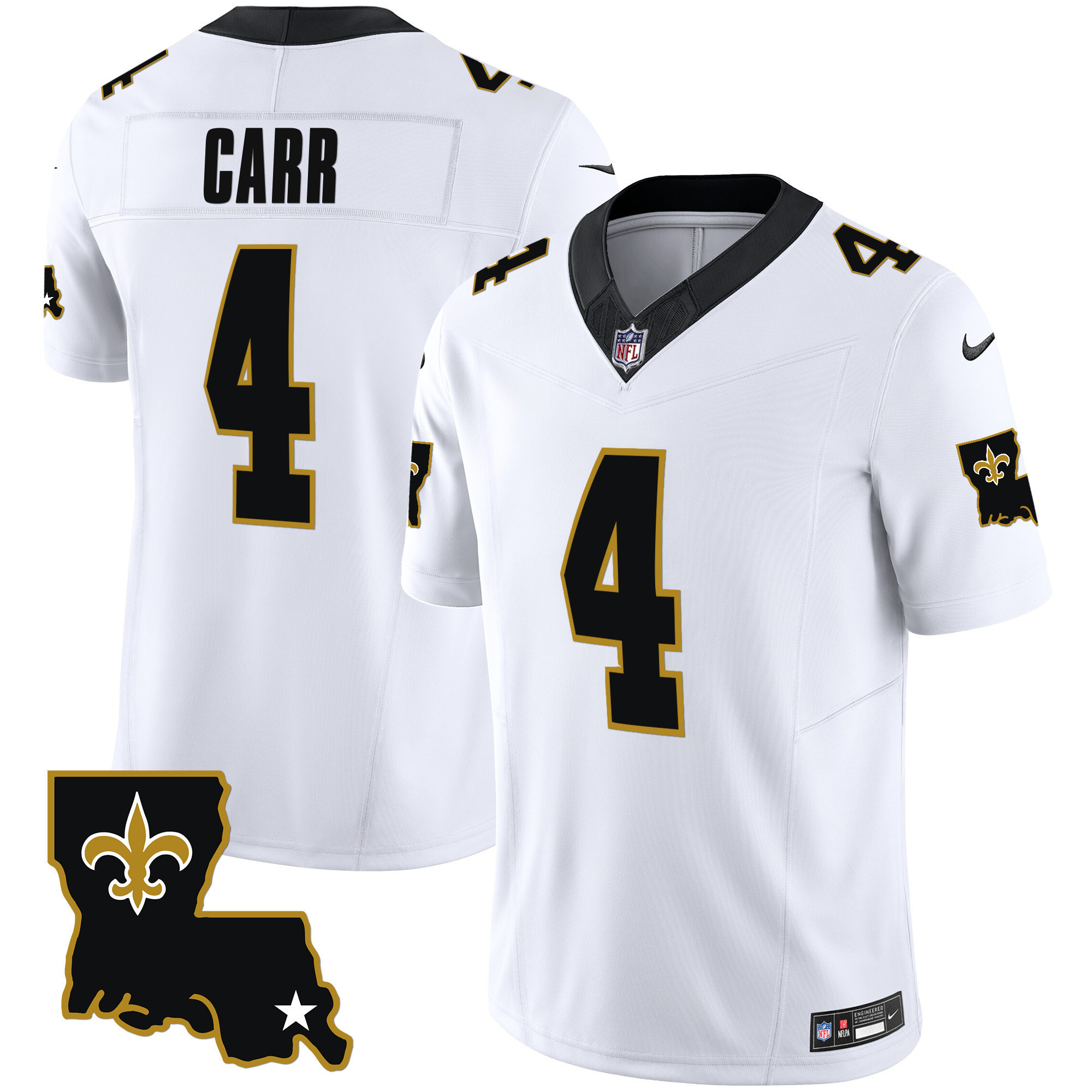 Derek Carr Men's New Orleans Saints 1987 Legacy Vapor White Jersey - All Stitched