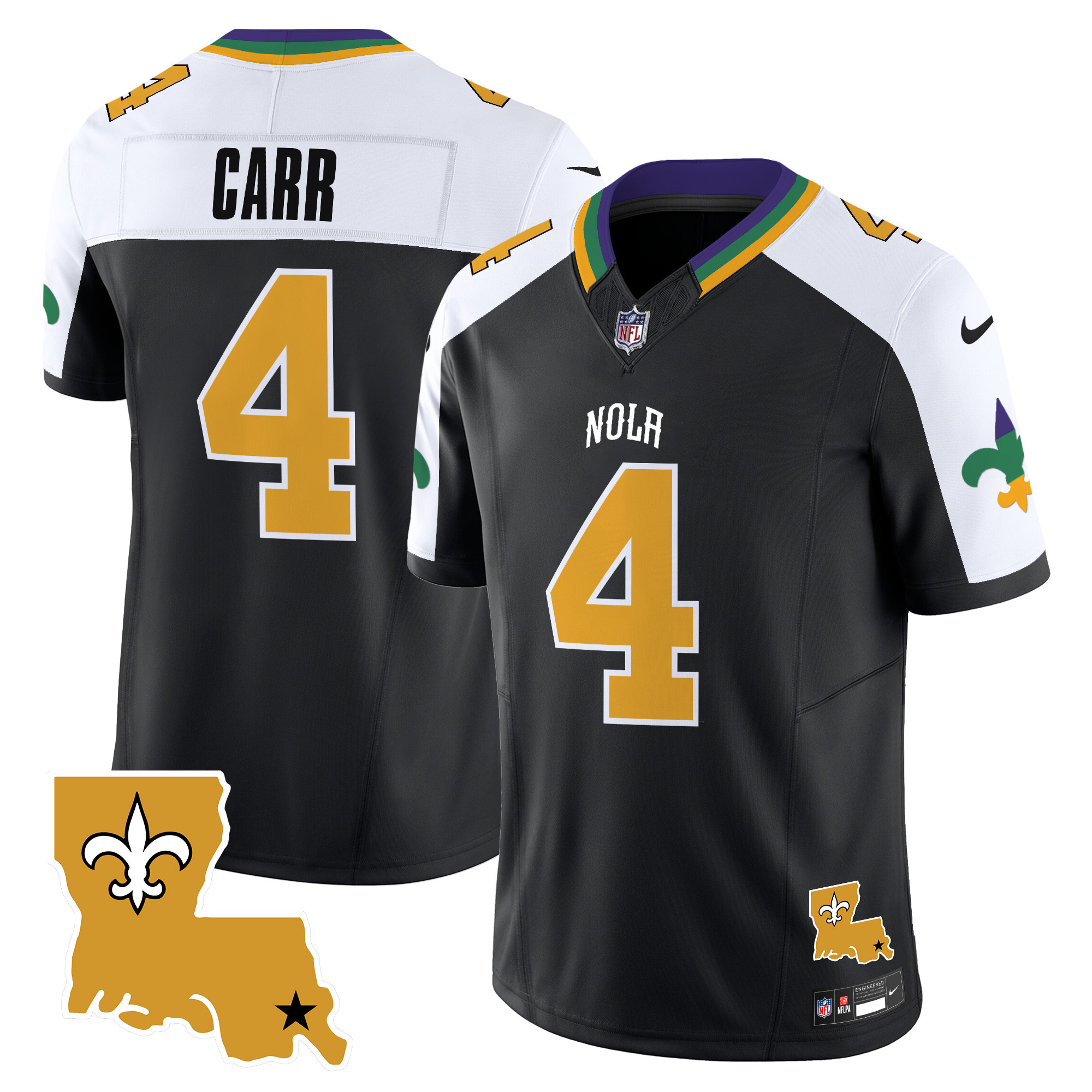 Derek Carr Men's New Orleans Saints 2024 New Orleans City Vapor Limited Alternate Jersey - All Stitched