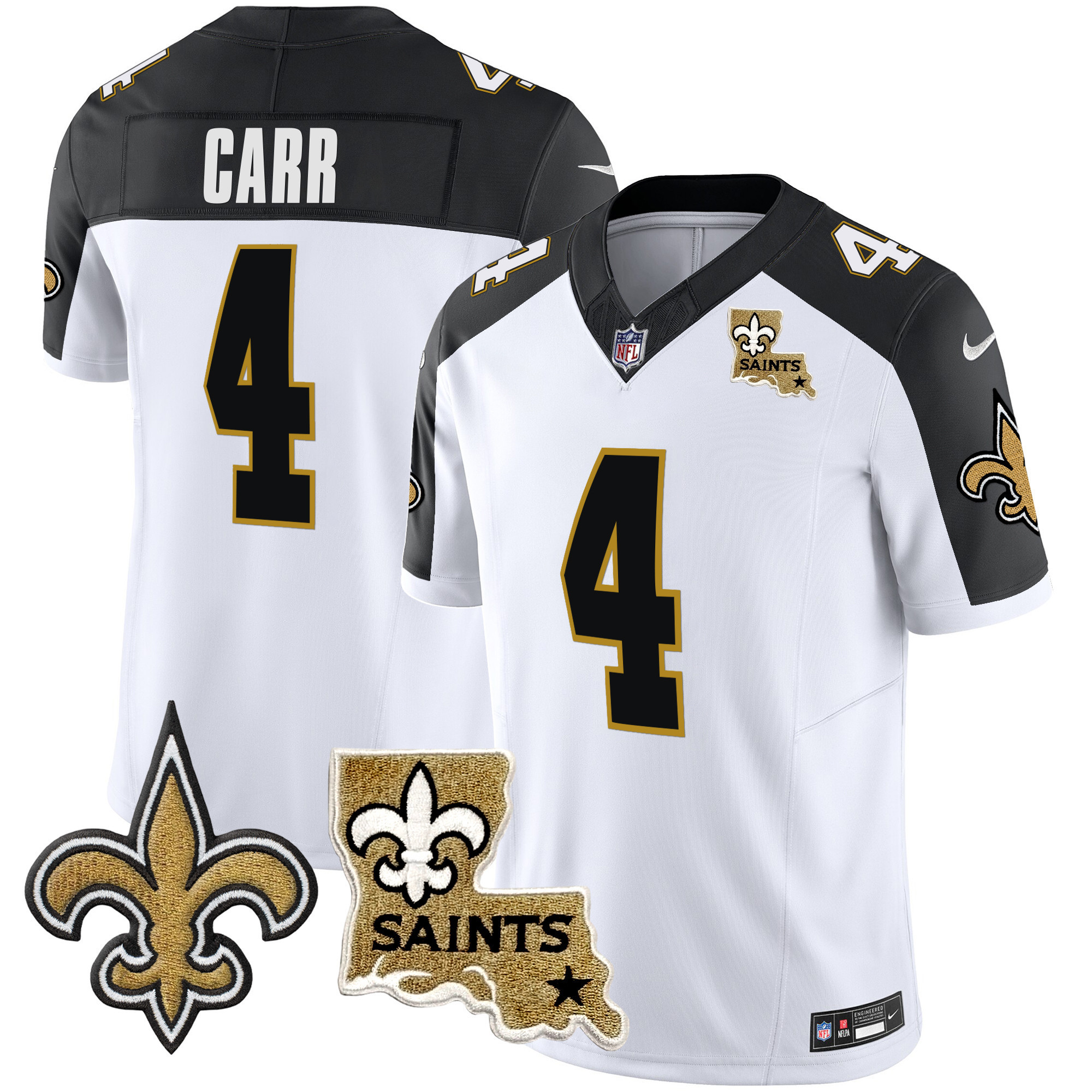 Derek Carr Men's New Orleans Saints Vapor Limited Inverted Jersey - All Stitched