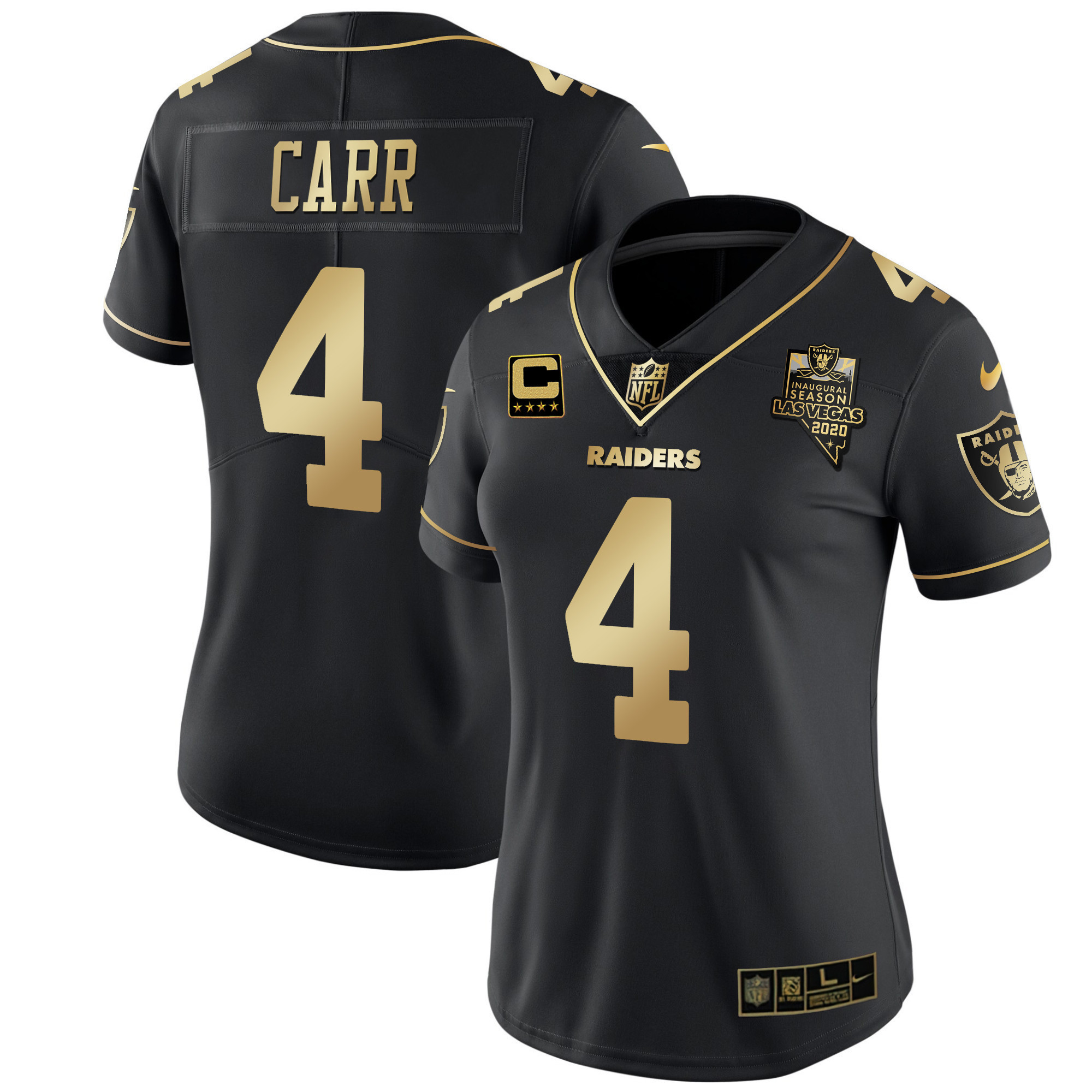 Derek Carr Women's Las Vegas Raiders Vapor Gold Gold Limited Jersey - All Stitched