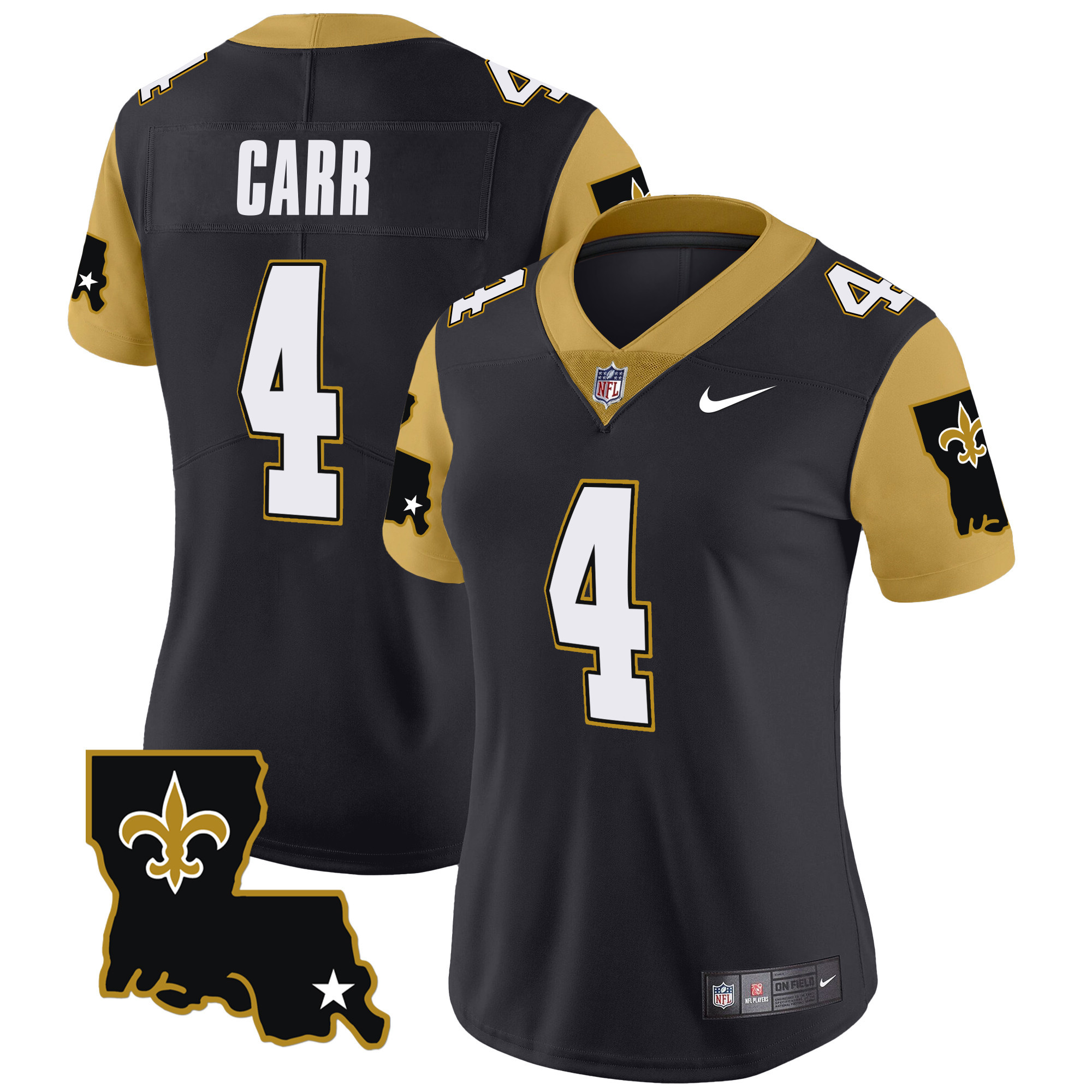 Derek Carr Women's New Orleans Saints 1987 Legacy Vapor Limited Black Jersey - All Stitched