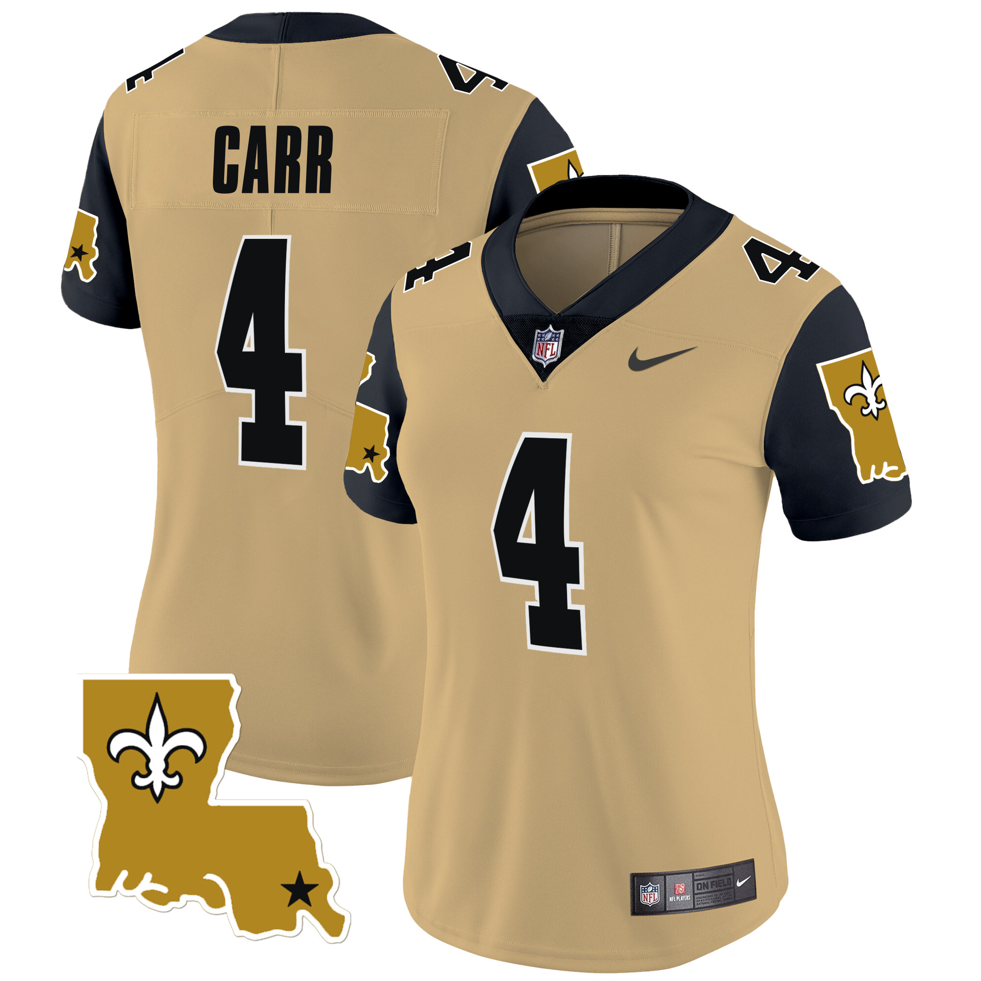Derek Carr Women's New Orleans Saints 1987 Legacy Vapor Limited Gold Jersey - All Stitched