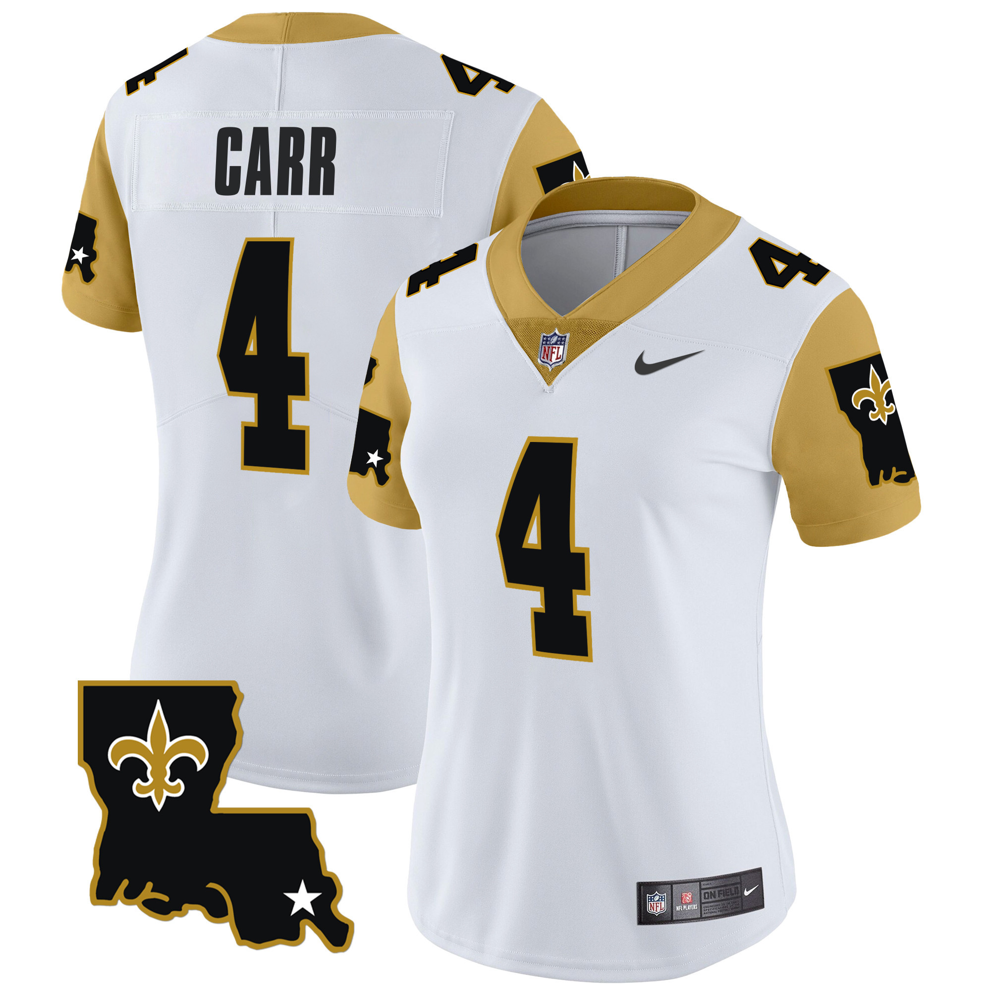 Derek Carr Women's New Orleans Saints 1987 Legacy Vapor Limited White Jersey - All Stitched