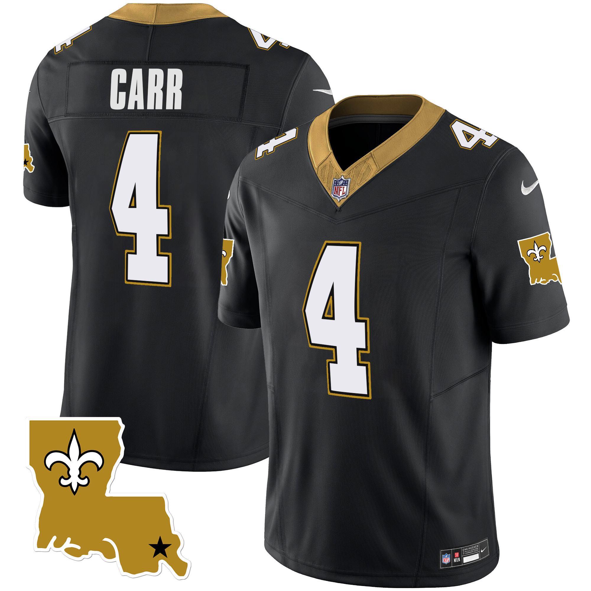 Derek Carr Youth's New Orleans Saints 1987 Legacy Vapor Black Jersey - All Stitched