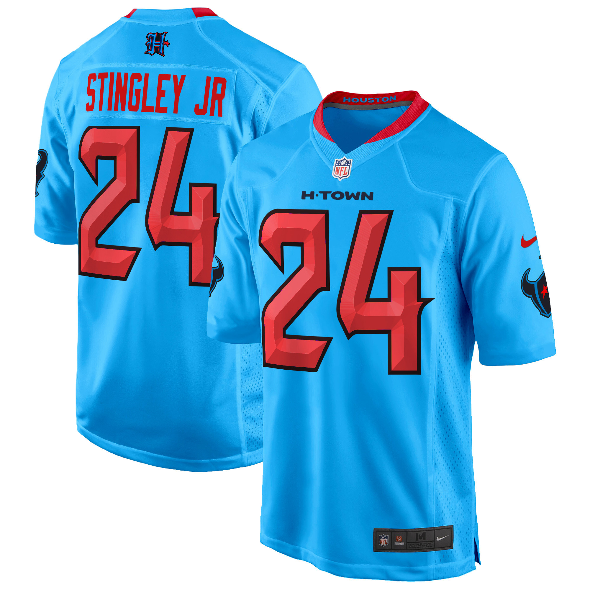 Derek Stingley Jr. Men's Houston Texans 2024 Game Blue Jersey - All Stitched