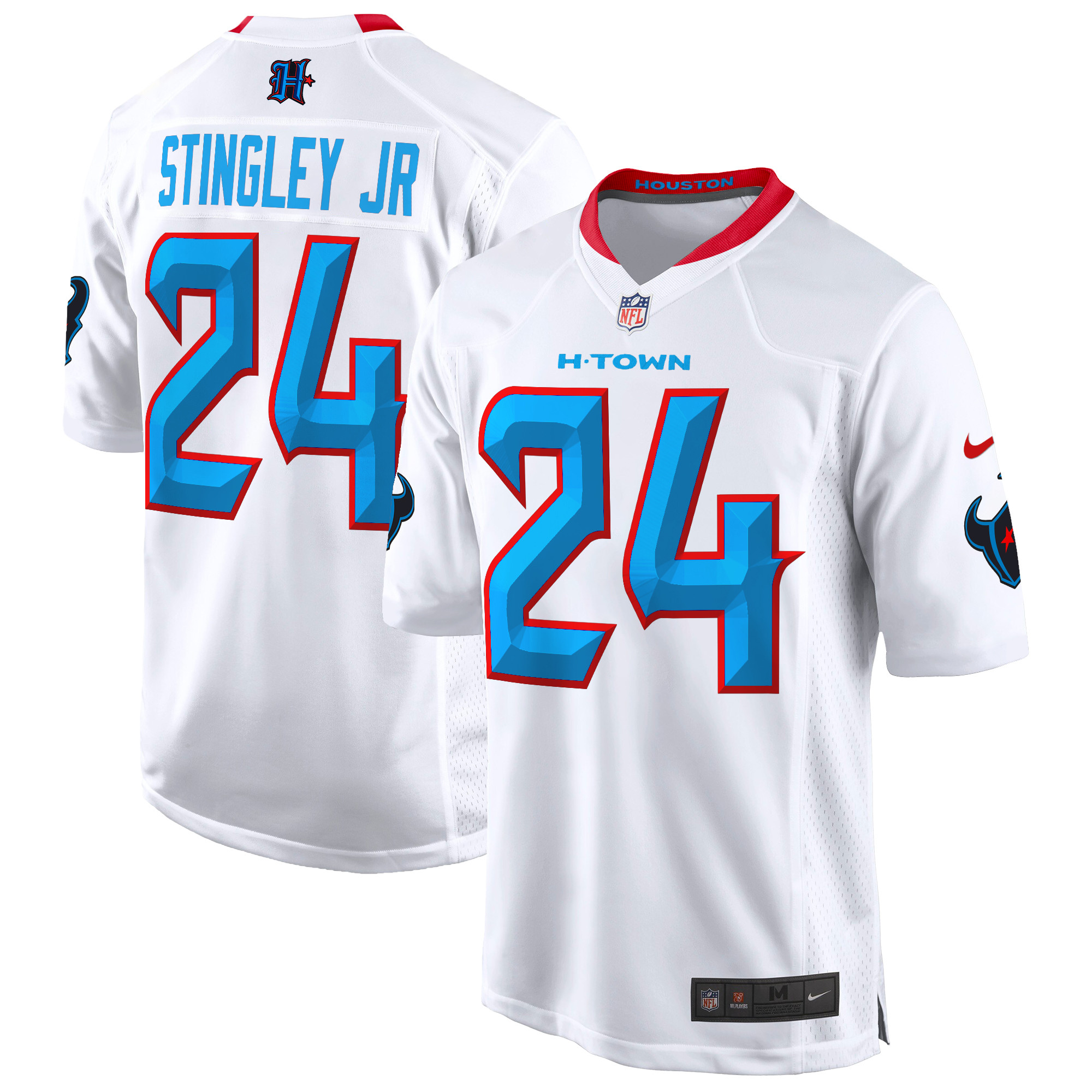Derek Stingley Jr. Men's Houston Texans 2024 Game White Jersey - All Stitched