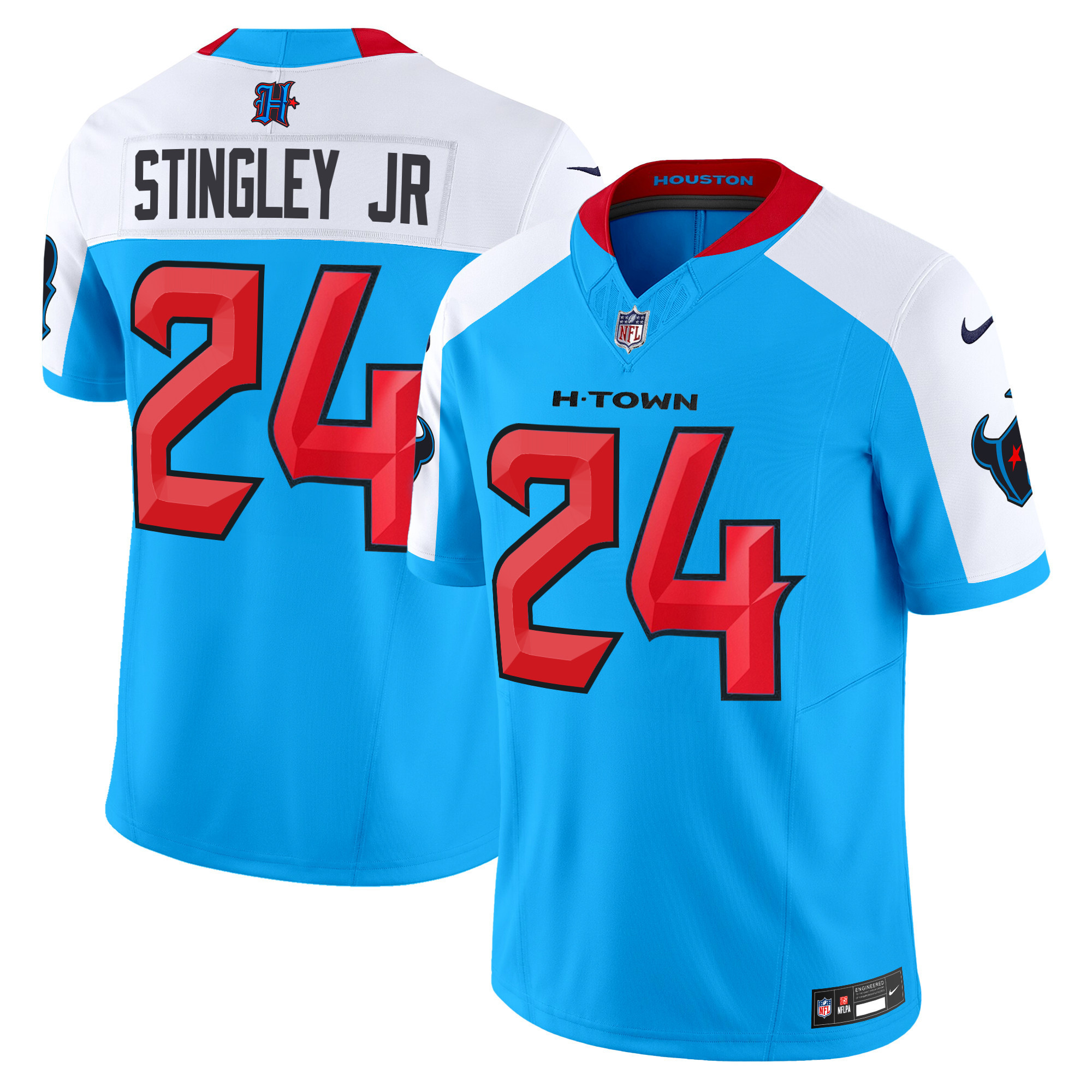 Derek Stingley Jr. Men's Houston Texans 2024 Vapor Limited Blue Alternate Jersey - All Stitched