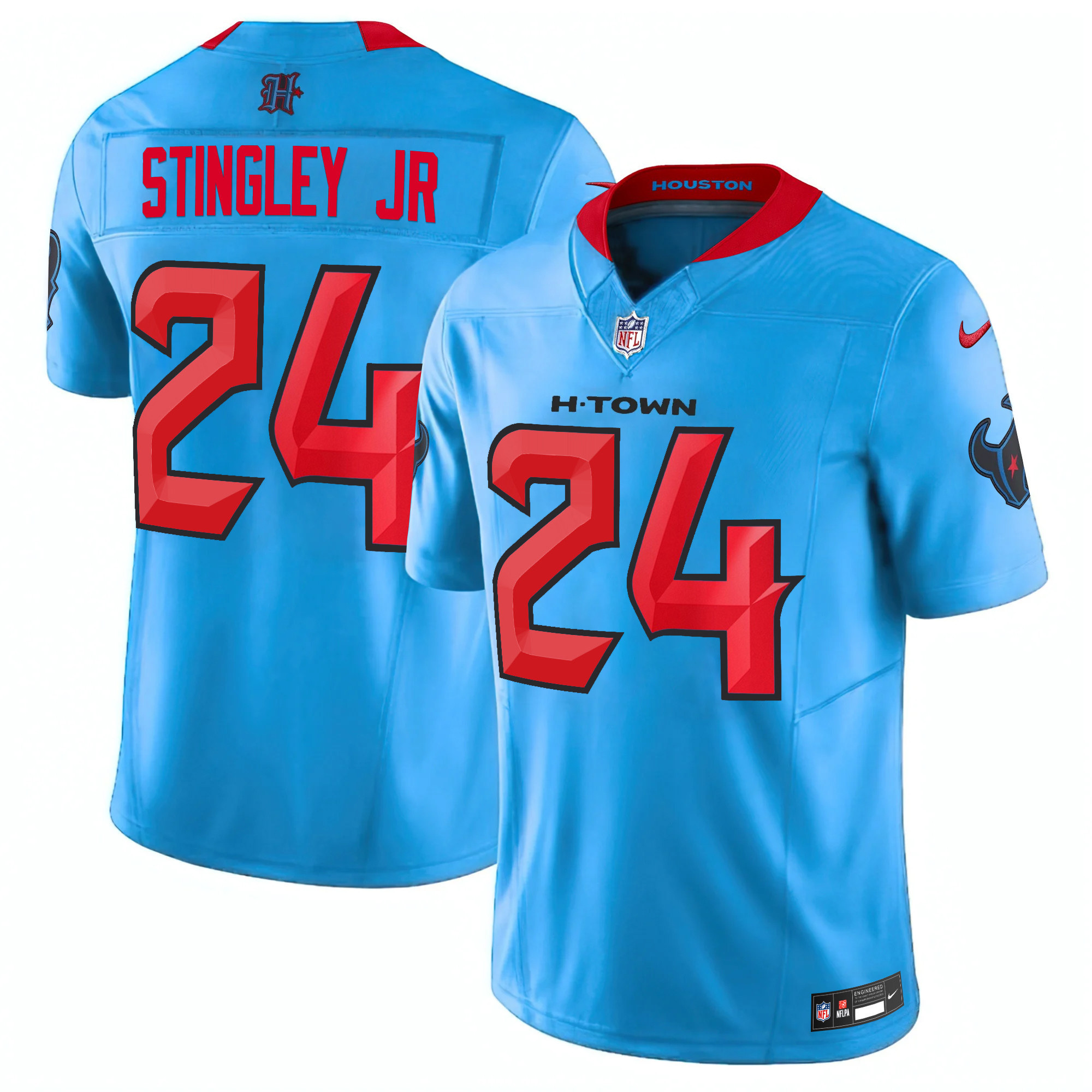 Derek Stingley Jr. Men's Houston Texans 2024 Vapor Limited Blue Jersey - All Stitched