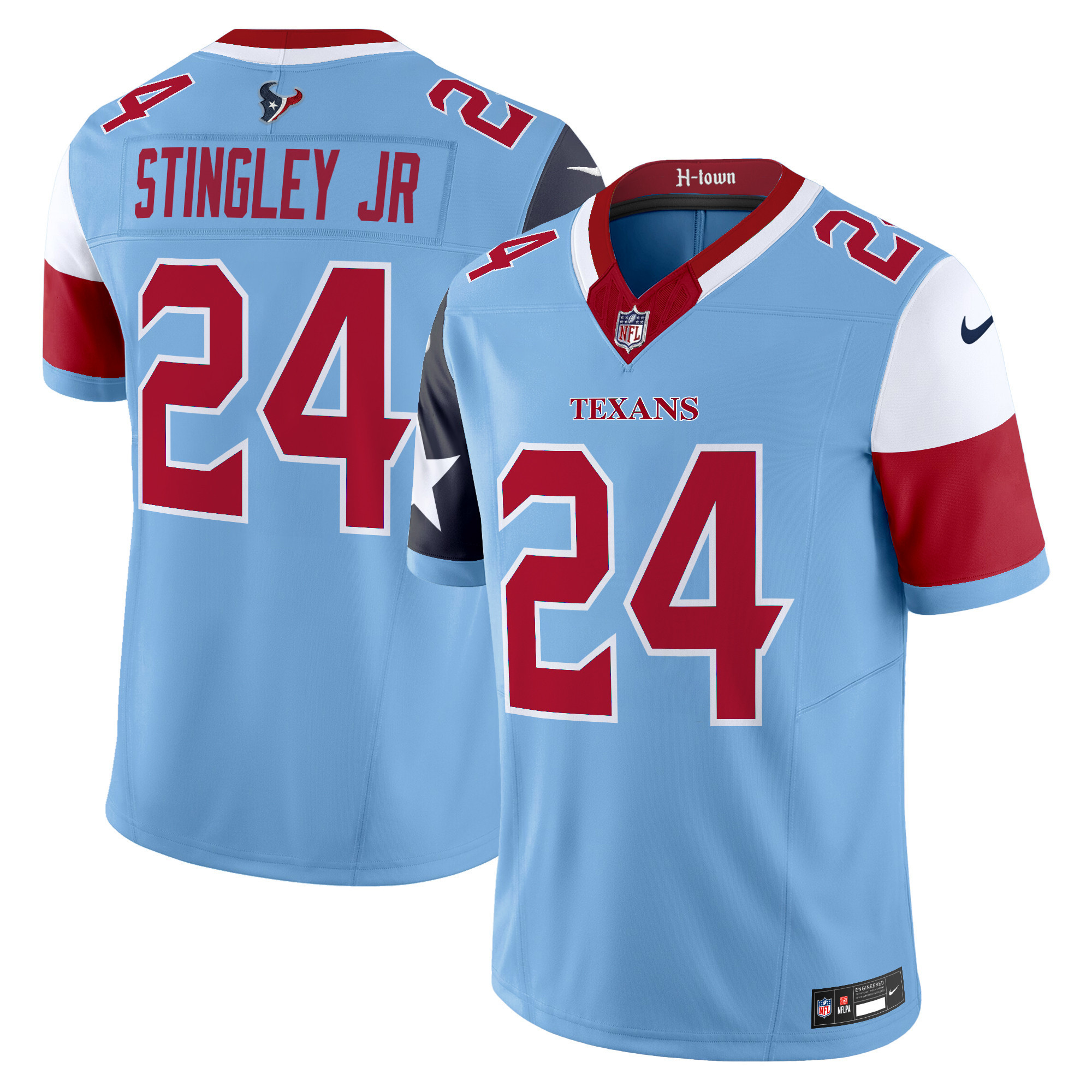 Derek Stingley Jr. Men's Houston Texans 2024 Vapor Limited Blue Jersey - All Stitched