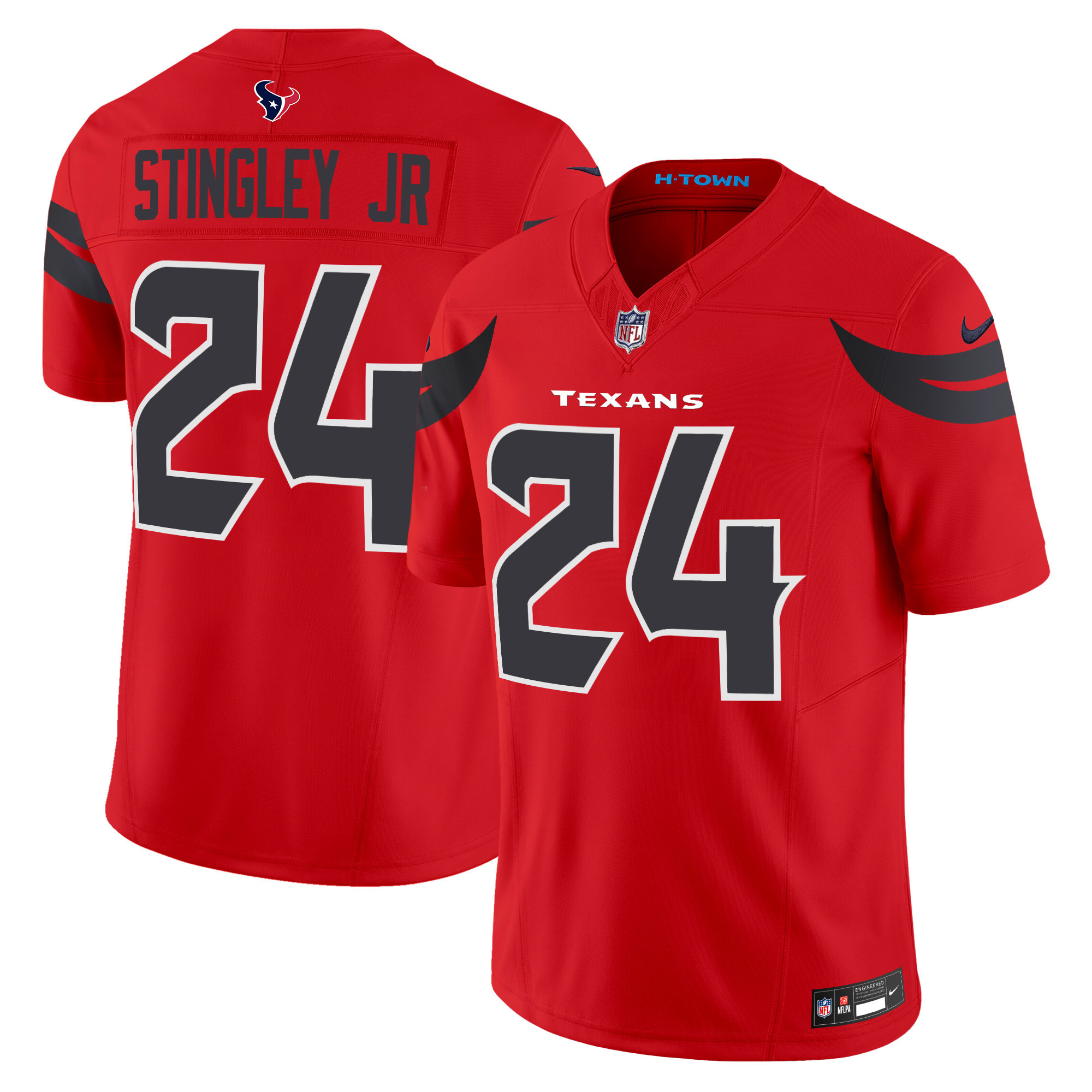 Derek Stingley Jr. Men's Houston Texans 2024 Vapor Limited Red Jersey - All Stitched