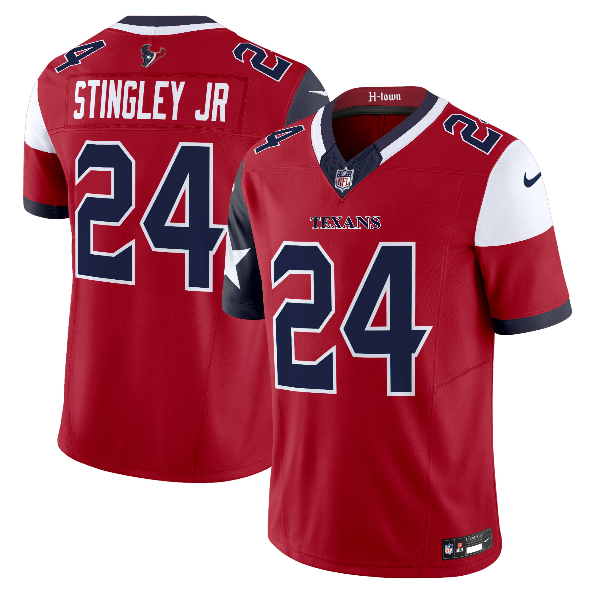 Derek Stingley Jr. Men's Houston Texans 2024 Vapor Limited Red Jersey - All Stitched