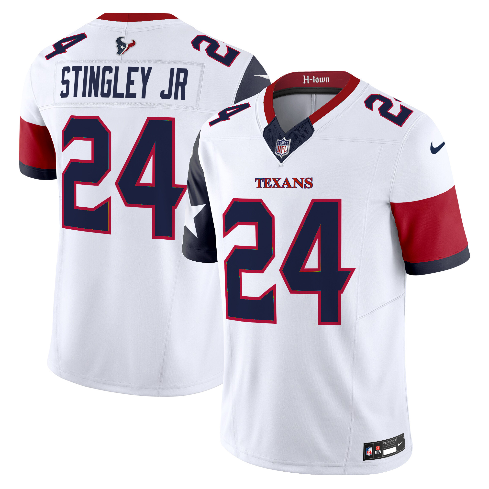Derek Stingley Jr. Men's Houston Texans 2024 Vapor Limited White Jersey - All Stitched