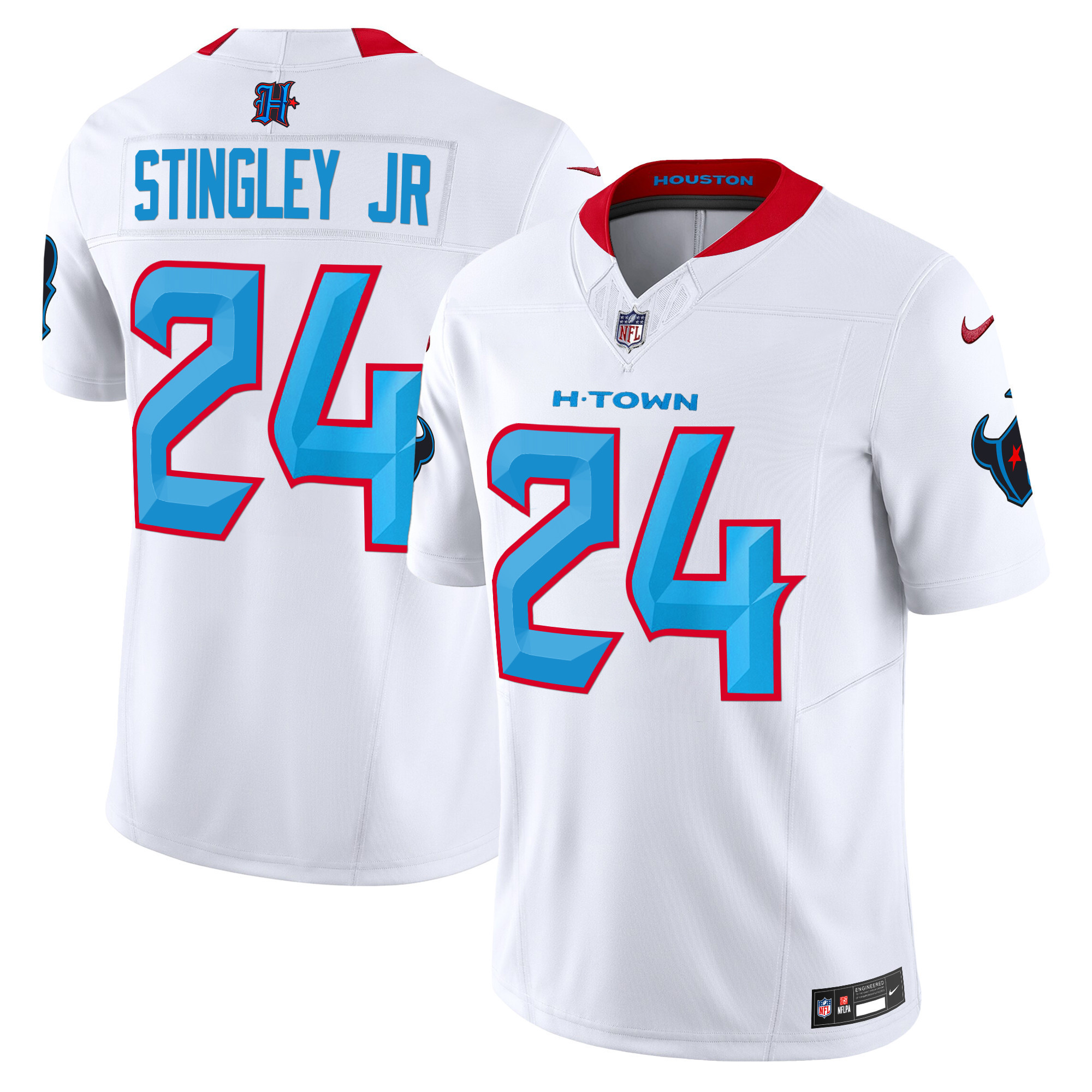 Derek Stingley Jr. Men's Houston Texans 2024 Vapor Limited White Jersey - All Stitched