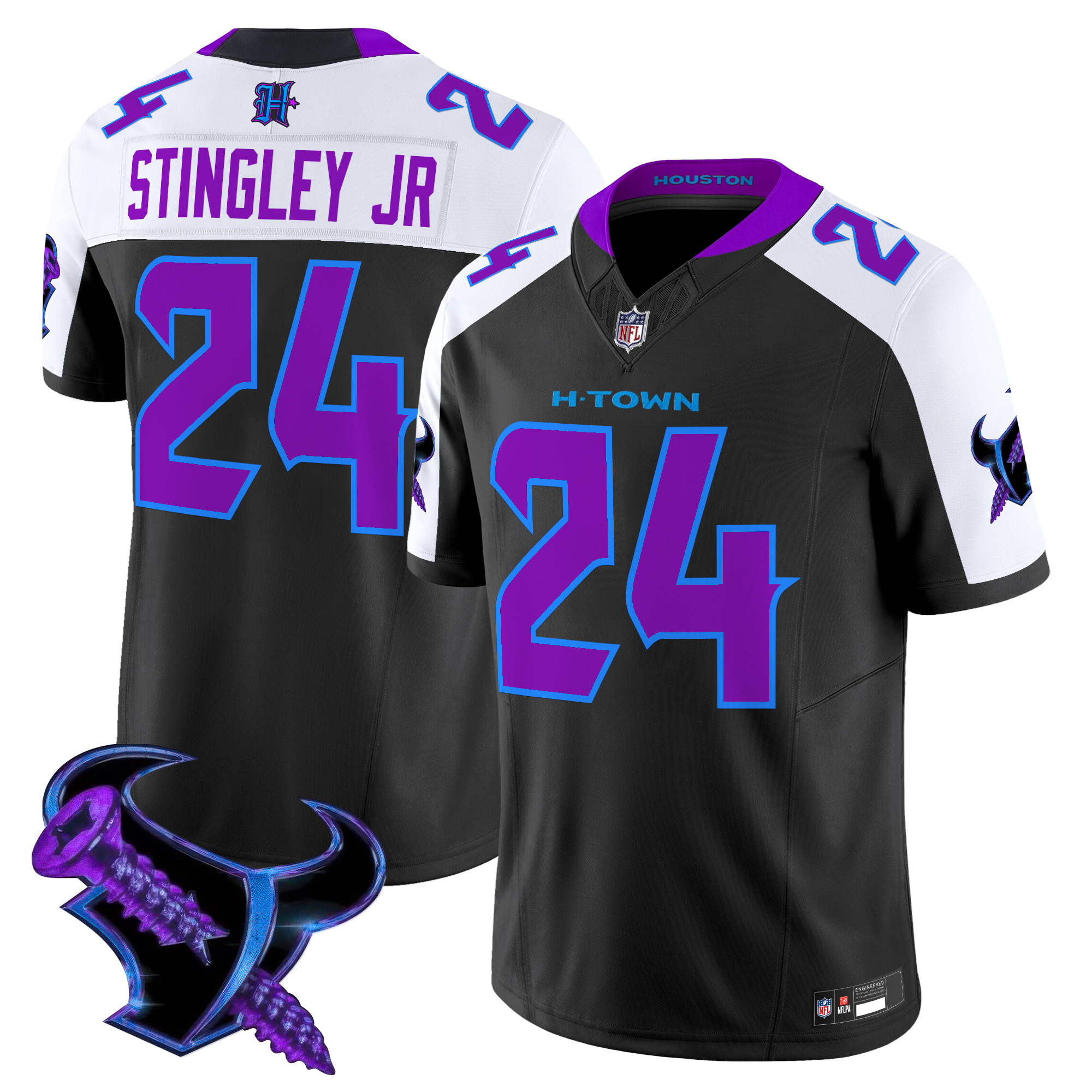 Derek Stingley Jr. Men's Houston Texans 2025 DJ Screw Vapor Limited Black Alternate Jersey - All Stitched