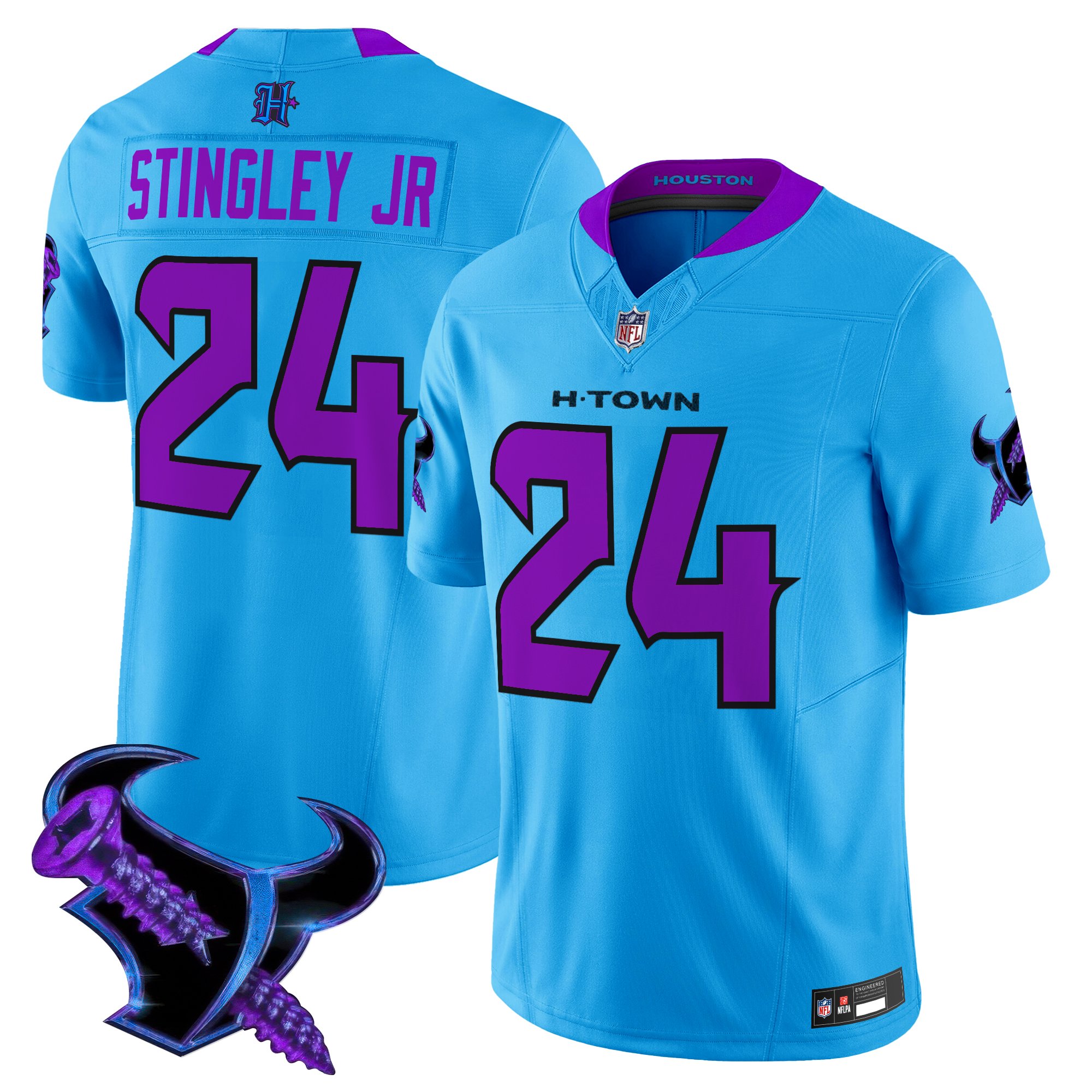 Derek Stingley Jr. Men's Houston Texans 2025 DJ Screw Vapor Limited Blue Jersey - All Stitched