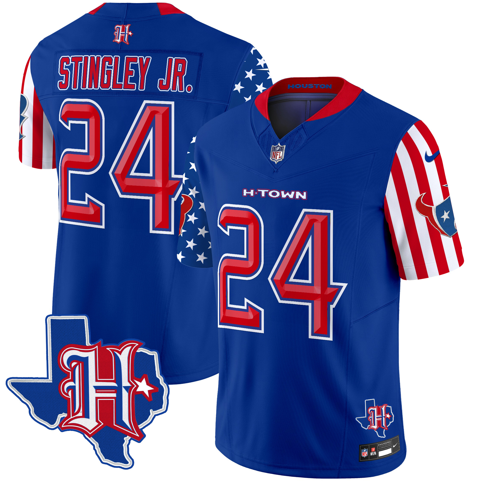 Derek Stingley Jr. Men's Houston Texans American Style Vapor Limited Royal Jersey - All Stitched