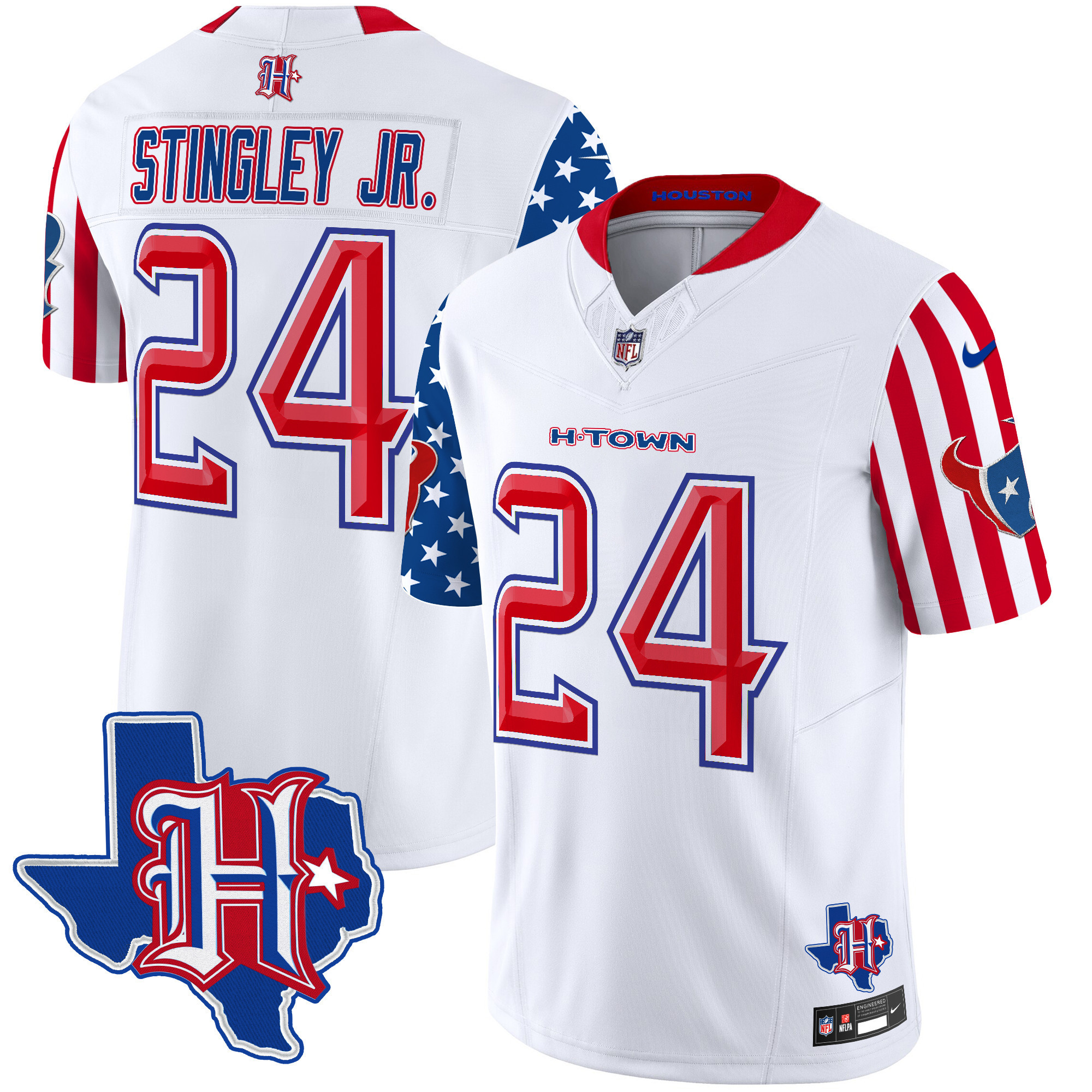 Derek Stingley Jr. Men's Houston Texans American Style Vapor Limited White Jersey - All Stitched