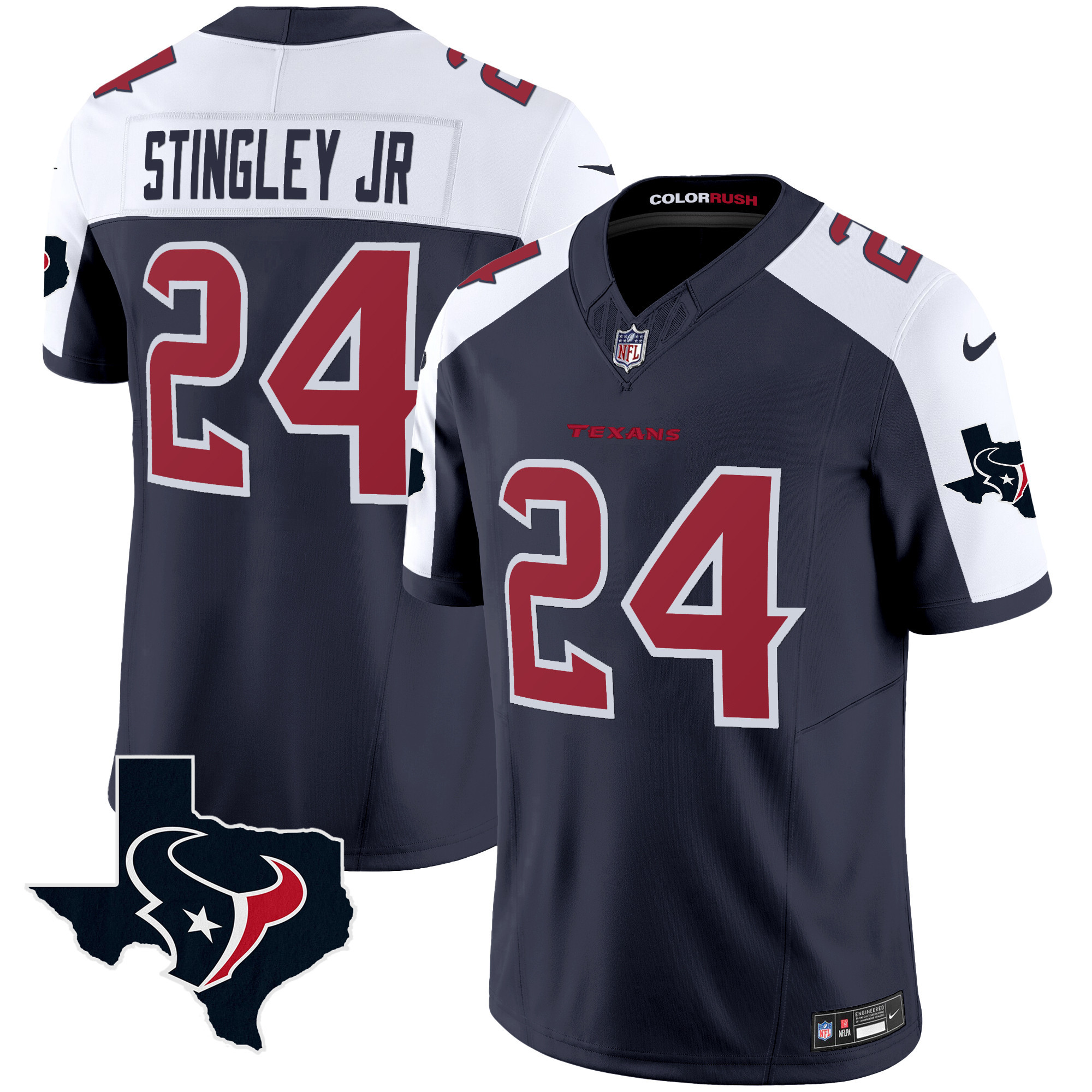 Derek Stingley Jr. Men's Houston Texans Color Rush Legend Vapor Navy Alternate Jersey - All Stitched