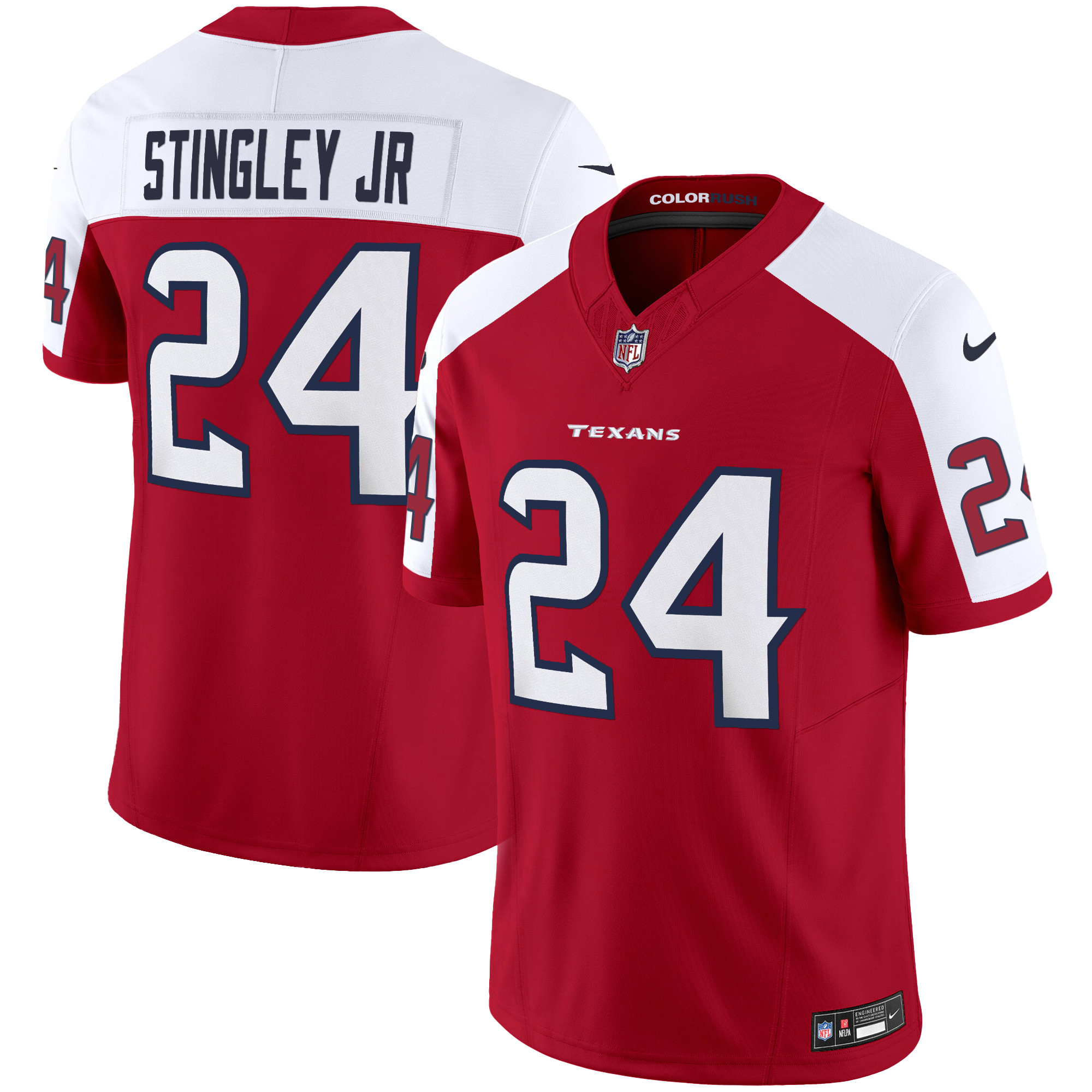 Derek Stingley Jr. Men's Houston Texans Color Rush Legend Vapor Red Alternate Jersey - All Stitched