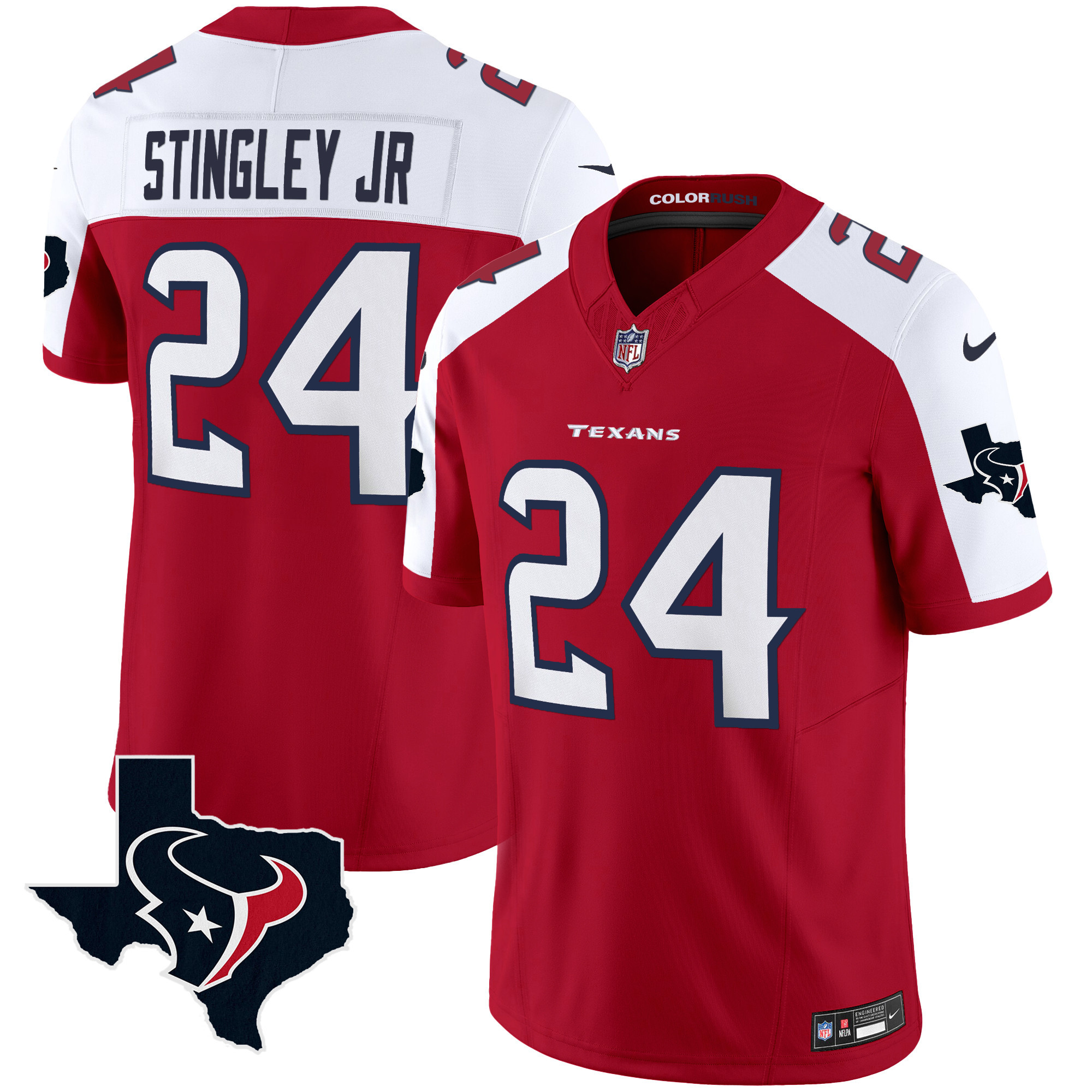 Derek Stingley Jr. Men's Houston Texans Color Rush Legend Vapor Red Alternate Jersey - All Stitched
